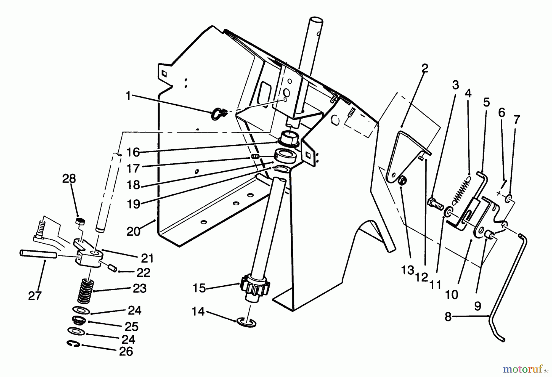 Toro Neu Mowers, Lawn & Garden Tractor Seite 1 72041 (244-H) - Toro 244-H Yard Tractor, 1993 (3900001-3999999) STEERING SHAFT AND INDICATOR ASSEMBLY