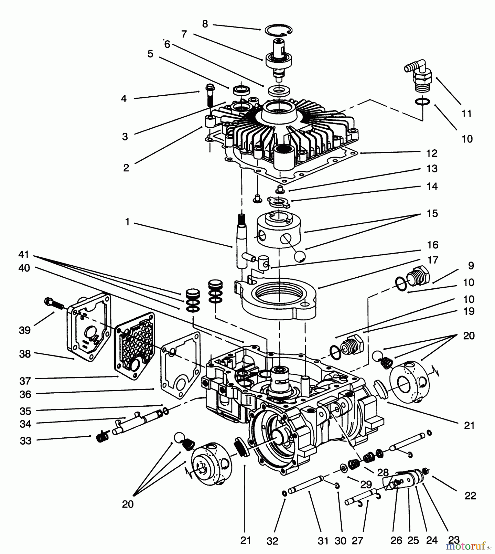 Toro Neu Mowers, Lawn & Garden Tractor Seite 1 72041 (244-H) - Toro 244-H Yard Tractor, 1993 (3900001-3999999) TRANSMISSION EATON MODEL 751-045 #1