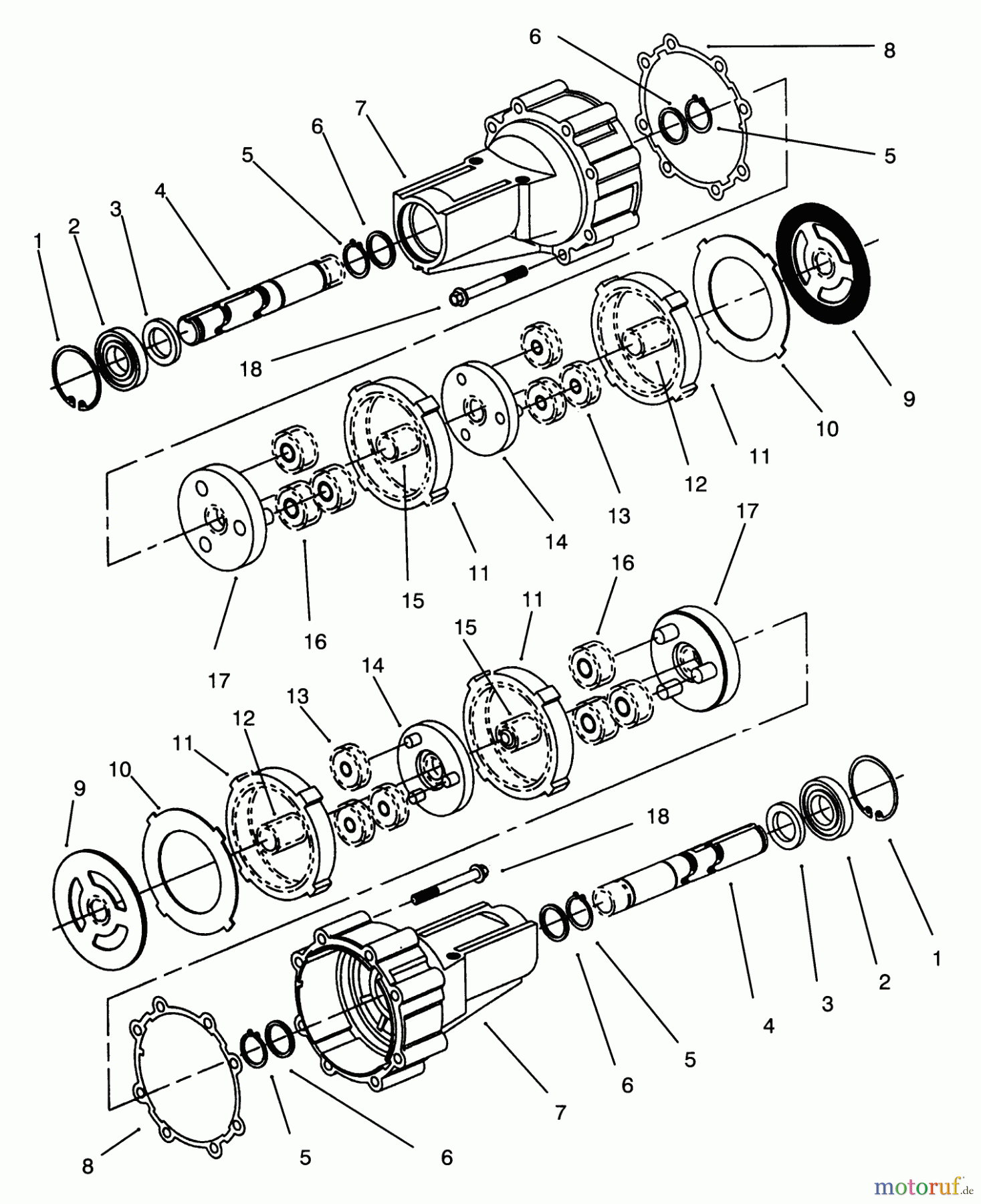 Toro Neu Mowers, Lawn & Garden Tractor Seite 1 72041 (244-H) - Toro 244-H Yard Tractor, 1993 (3900001-3999999) TRANSMISSION EATON MODEL 751-045 #2