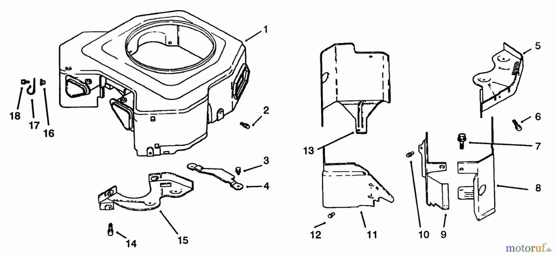 Toro Neu Mowers, Lawn & Garden Tractor Seite 1 72042 (264-6) - Toro 264-6 Yard Tractor, 1994 (4900001-4999999) BLOWER HOUSING & BAFFLES #2