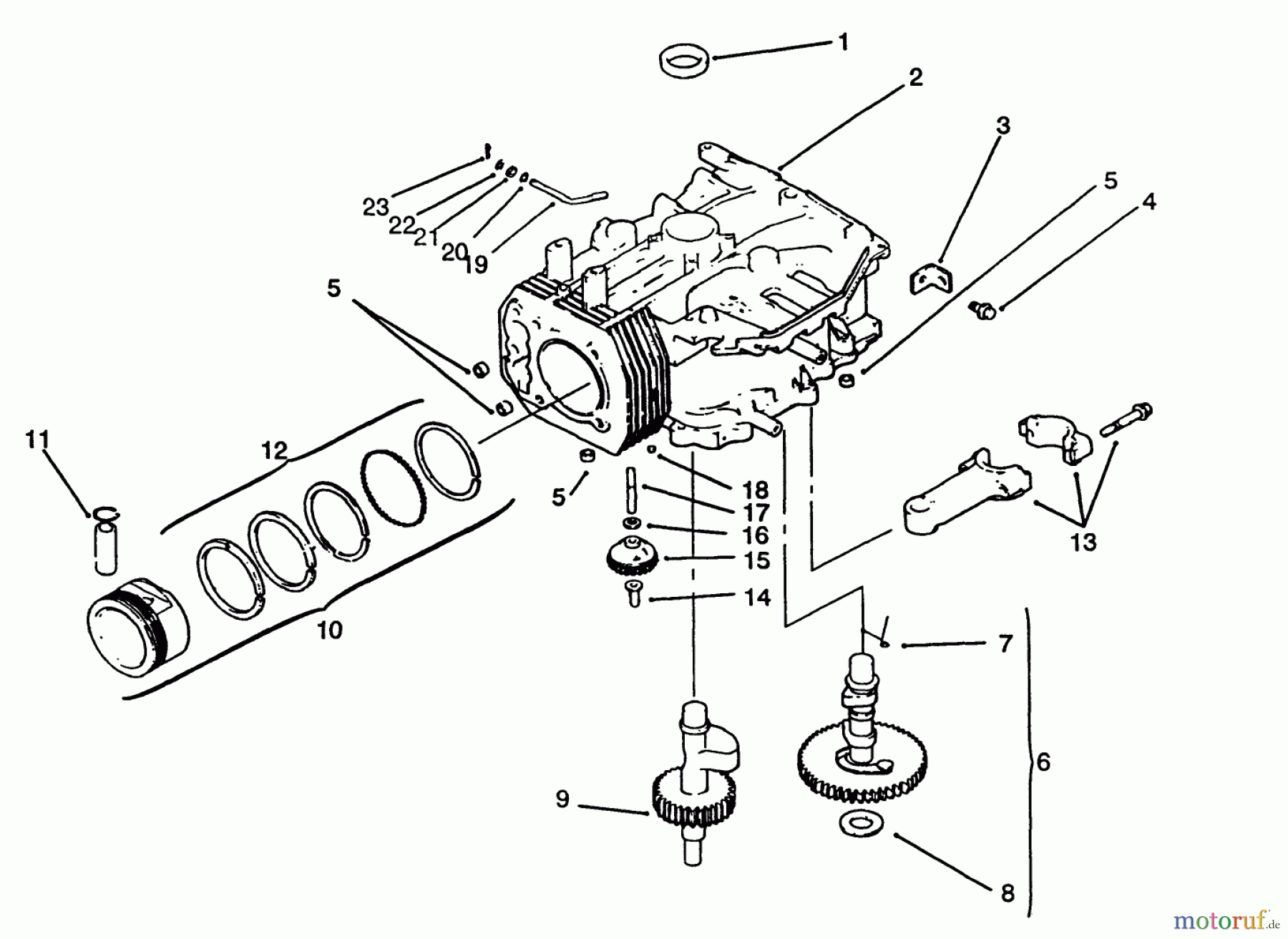 Toro Neu Mowers, Lawn & Garden Tractor Seite 1 72062 (264-6) - Toro 264-6 Yard Tractor, 1994 (4900001-4999999) CRANKCASE #1