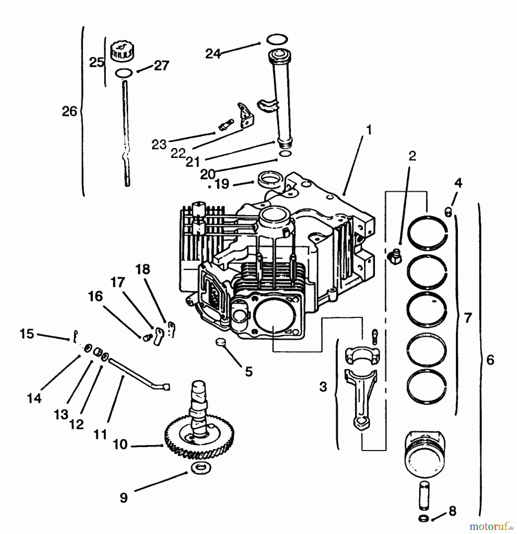 Toro Neu Mowers, Lawn & Garden Tractor Seite 1 72042 (264-6) - Toro 264-6 Yard Tractor, 1994 (4900001-4999999) CRANKCASE #2