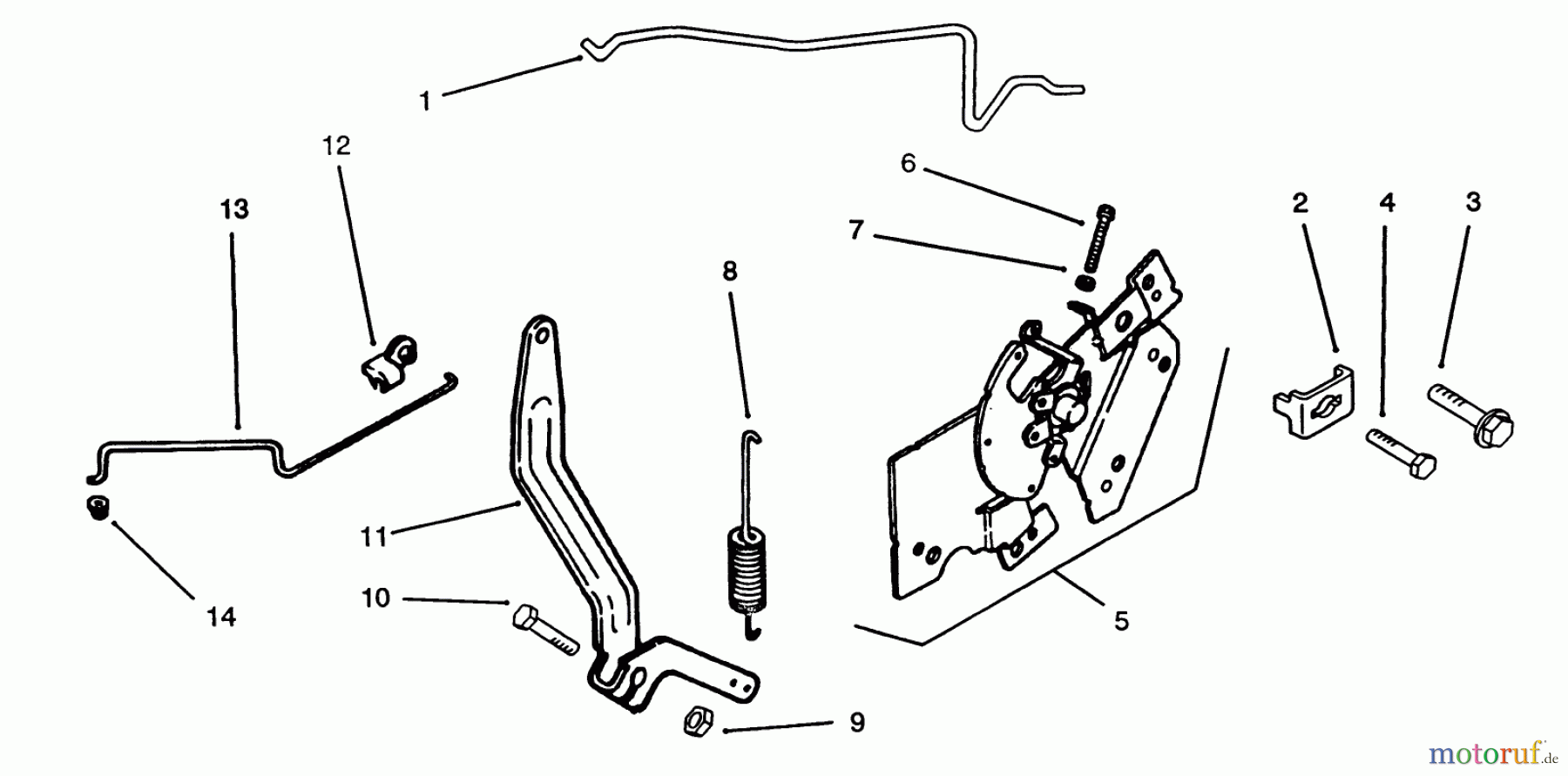 Toro Neu Mowers, Lawn & Garden Tractor Seite 1 72103 (268-H) - Toro 268-H Yard Tractor, 1994 (4900001-4999999) ENGINE CONTROLS #1