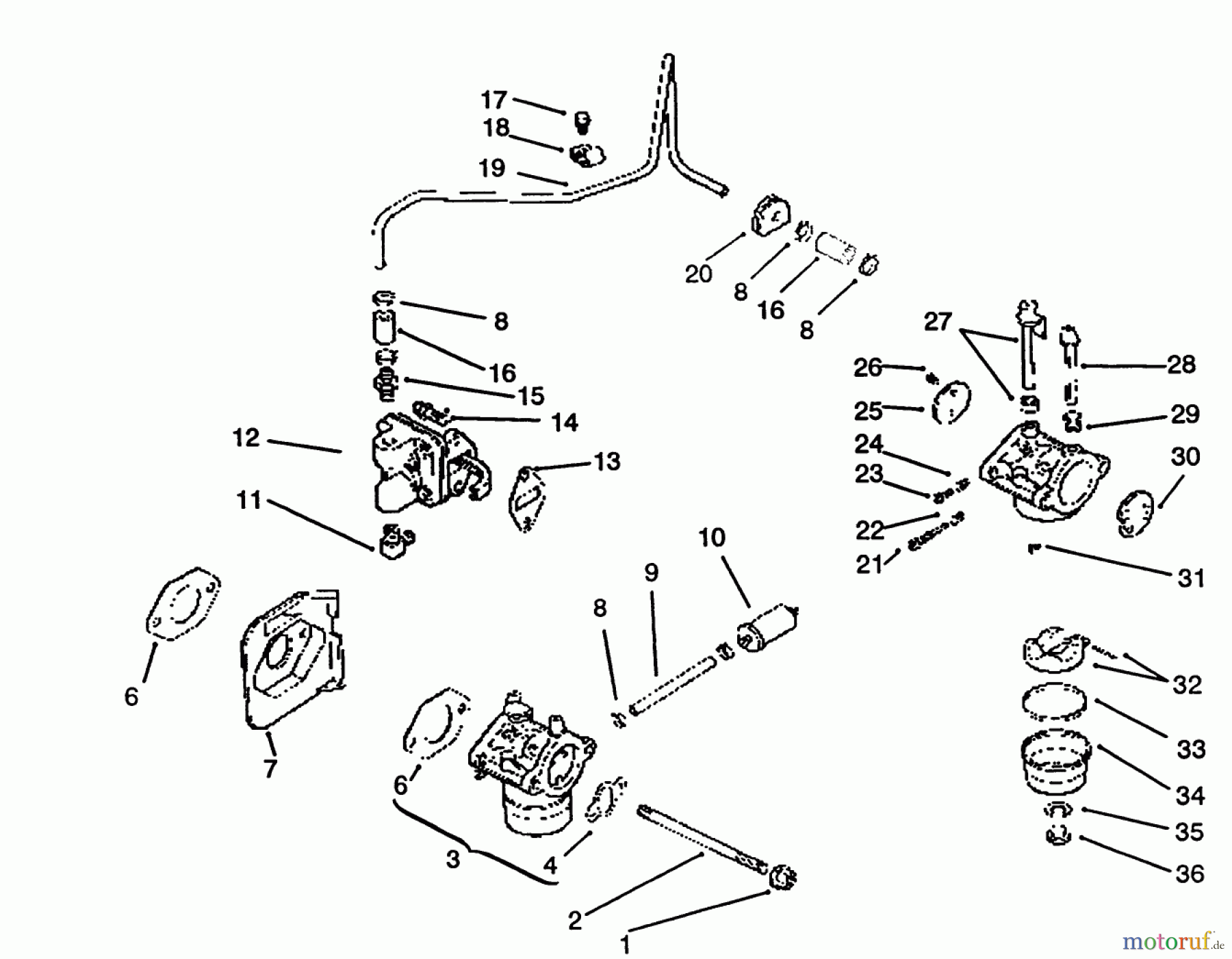 Toro Neu Mowers, Lawn & Garden Tractor Seite 1 72042 (264-6) - Toro 264-6 Yard Tractor, 1994 (4900001-4999999) FUEL SYSTEM #1
