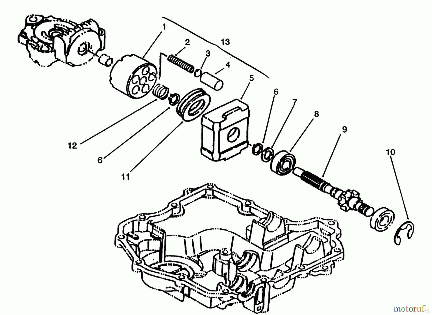 Toro Neu Mowers, Lawn & Garden Tractor Seite 1 72062 (264-6) - Toro 264-6 Yard Tractor, 1994 (4900001-4999999) MOTOR SHAFT