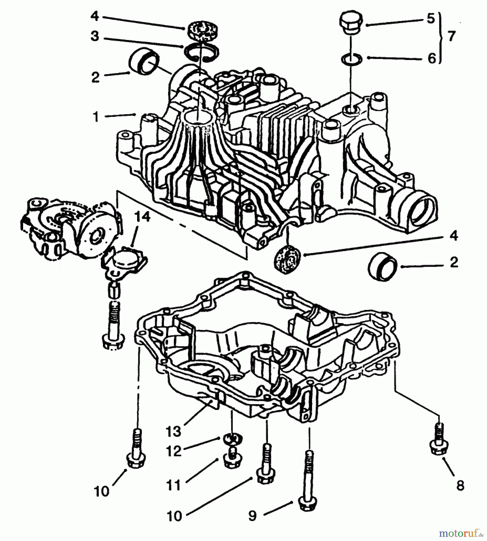 Toro Neu Mowers, Lawn & Garden Tractor Seite 1 72062 (264-6) - Toro 264-6 Yard Tractor, 1994 (4900001-4999999) TRANSAXLE CASE