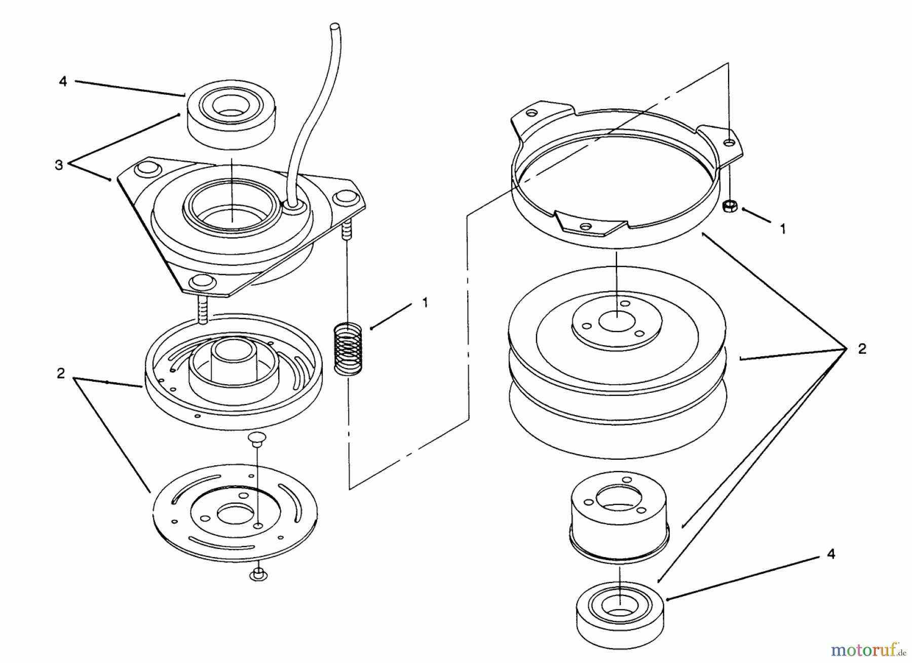  Toro Neu Mowers, Lawn & Garden Tractor Seite 1 72043 (264-H) - Toro 264-H Yard Tractor, 1995 (5900001-5901475) CLUTCH 92-6885