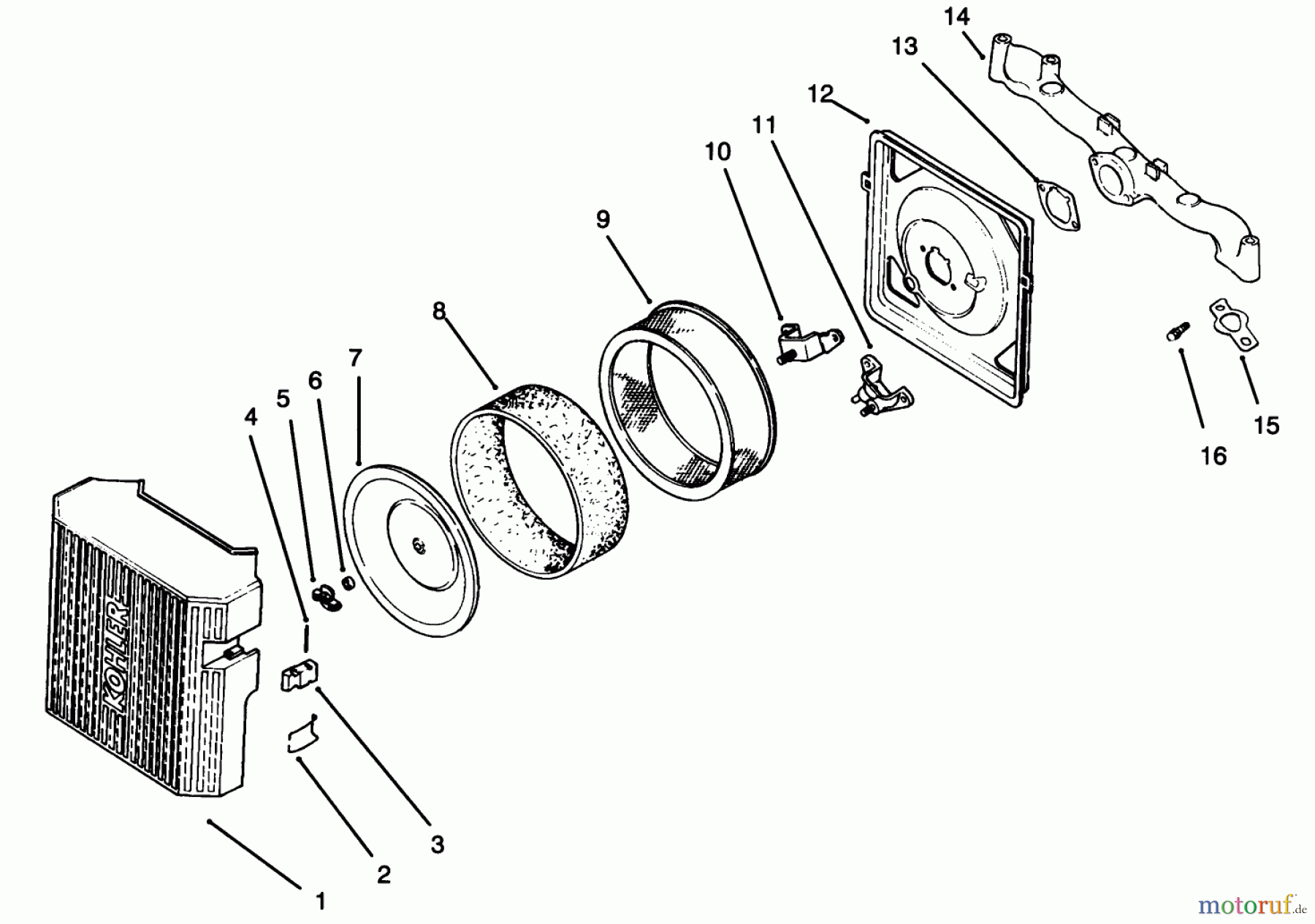 Toro Neu Mowers, Lawn & Garden Tractor Seite 1 72063 (264-H) - Toro 264-H Yard Tractor, 1995 (5900499-5999999) AIR INTAKE/FILTRATION #2