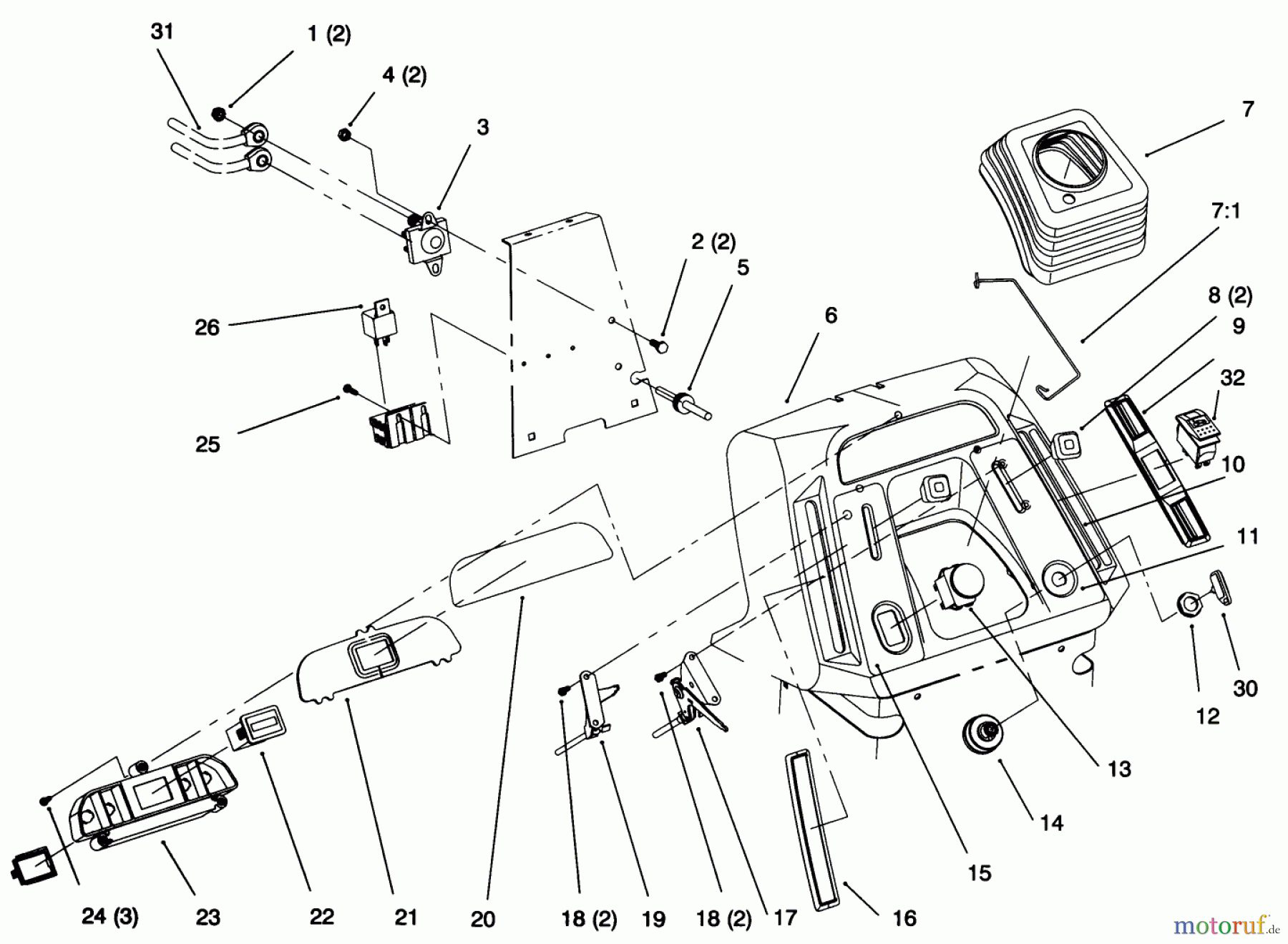 Toro Neu Mowers, Lawn & Garden Tractor Seite 1 72043 (264-H) - Toro 264-H Yard Tractor, 1996 (6900001-6999999) DASH