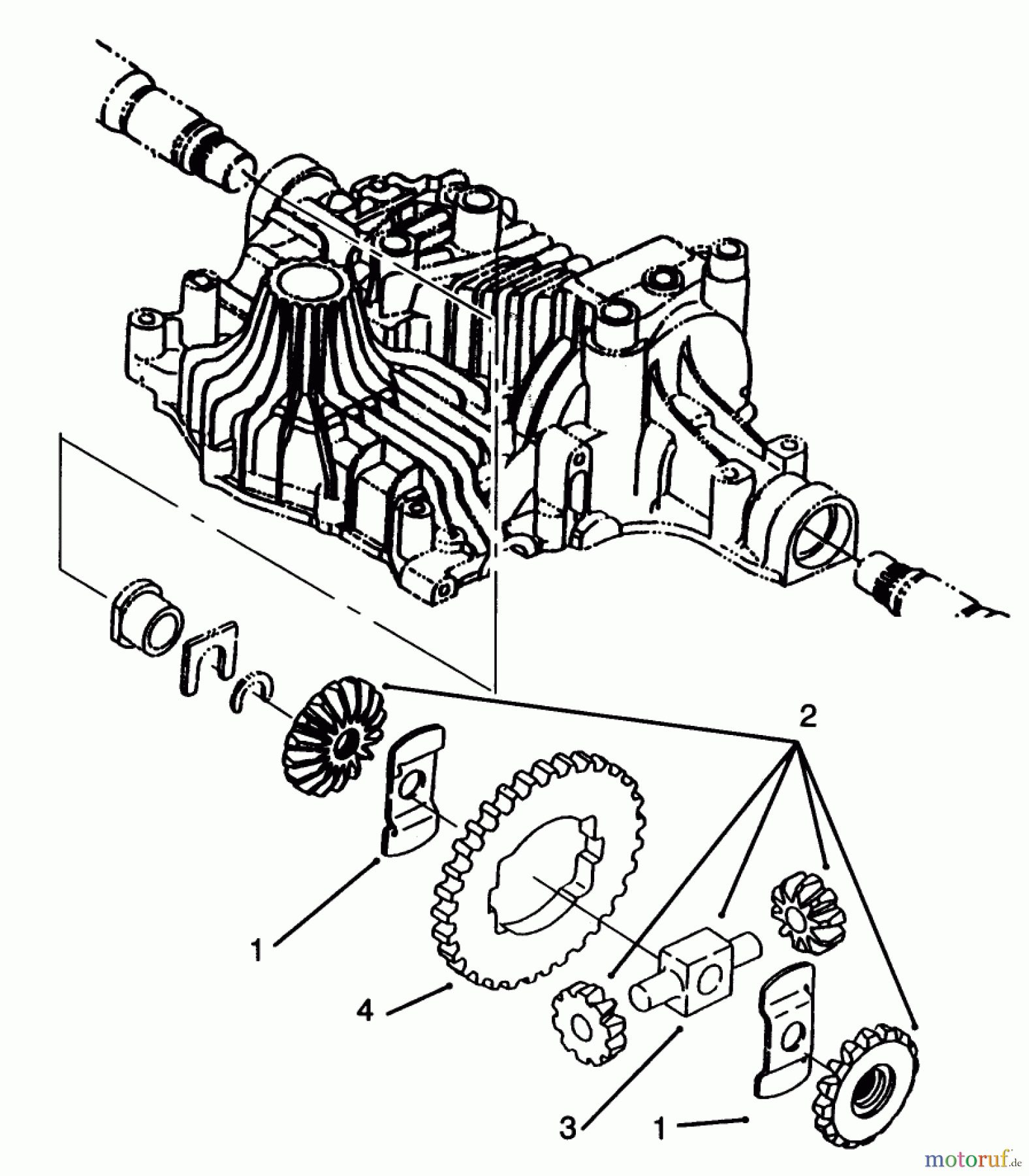 Toro Neu Mowers, Lawn & Garden Tractor Seite 1 72063 (264-H) - Toro 264-H Yard Tractor, 1995 (5900499-5999999) DIFFERENTIAL GEAR
