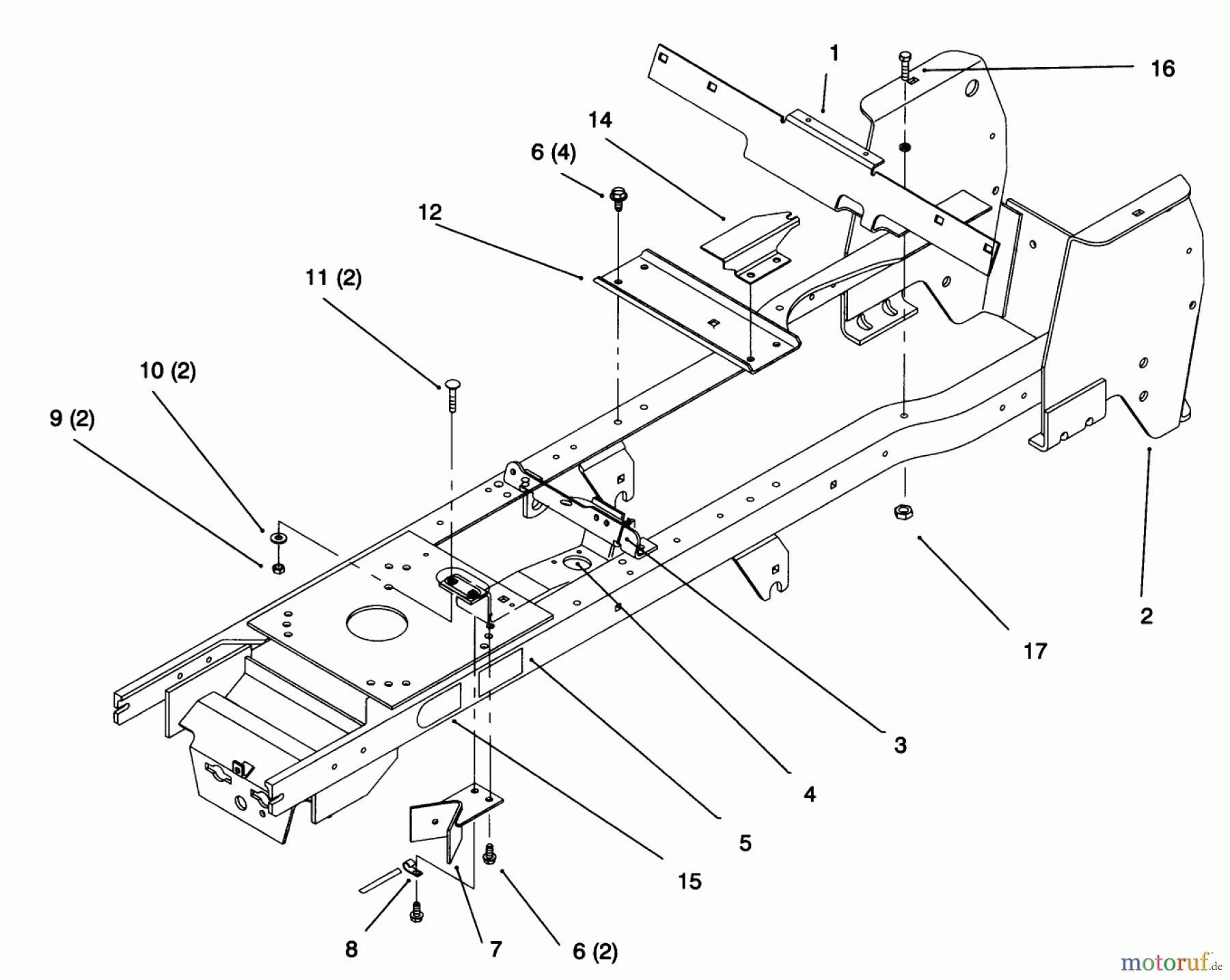 Toro Neu Mowers, Lawn & Garden Tractor Seite 1 72063 (264-H) - Toro 264-H Yard Tractor, 1995 (5900499-5999999) FRAME