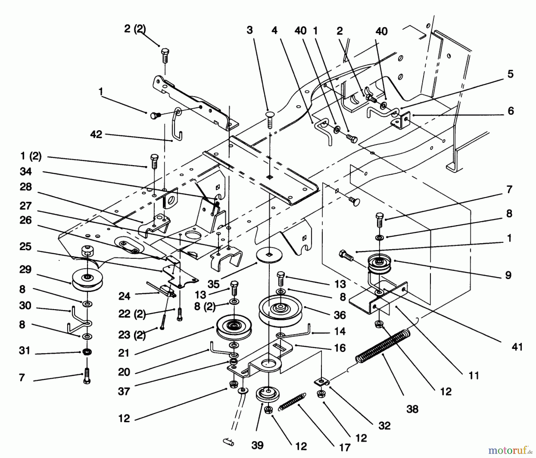  Toro Neu Mowers, Lawn & Garden Tractor Seite 1 72063 (264-H) - Toro 264-H Yard Tractor, 1995 (5900499-5999999) GEAR DRIVE COMPONENTS