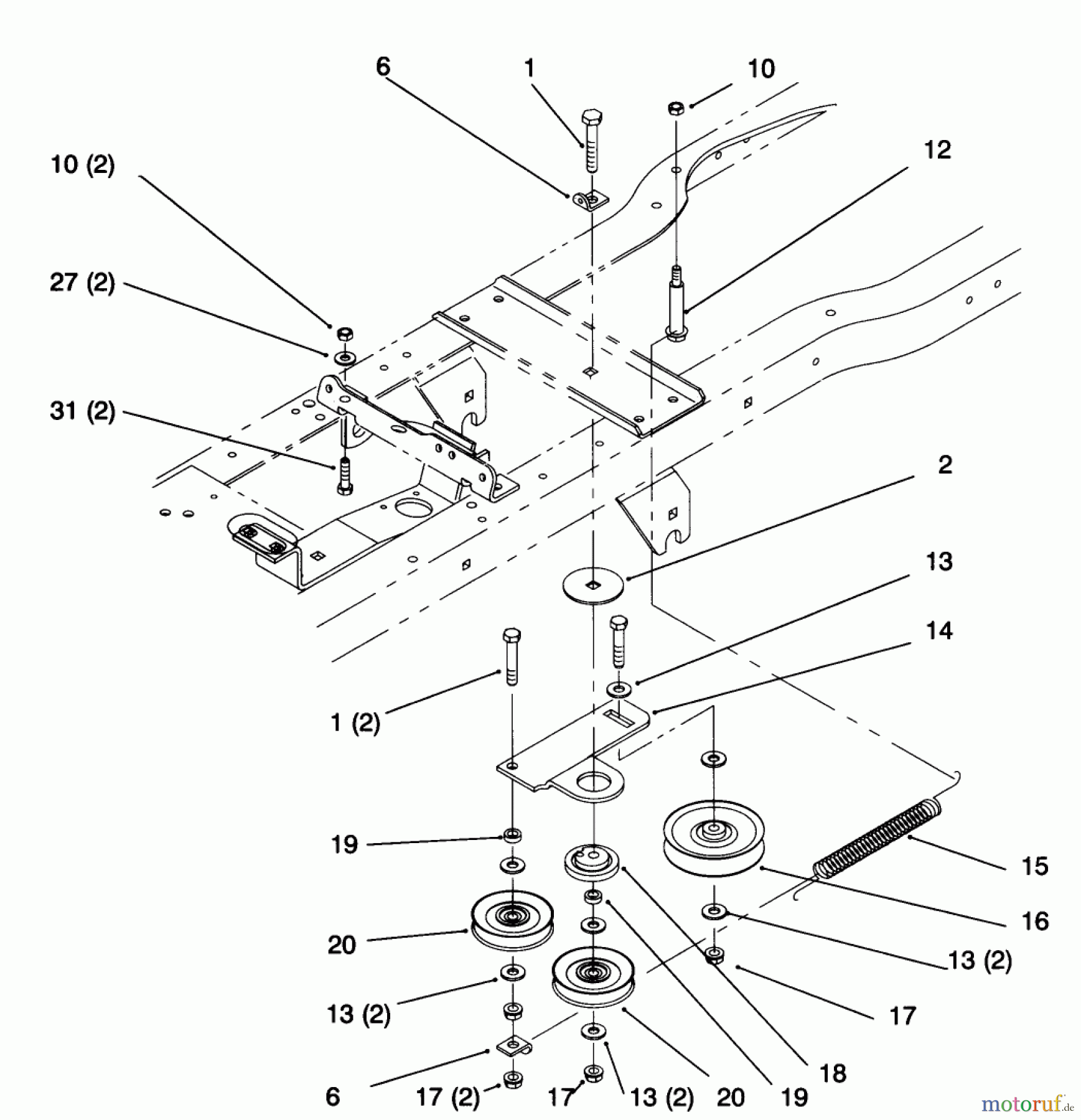 Toro Neu Mowers, Lawn & Garden Tractor Seite 1 72063 (264-H) - Toro 264-H Yard Tractor, 1995 (5900499-5999999) HYDRO DRIVE COMPONENTS