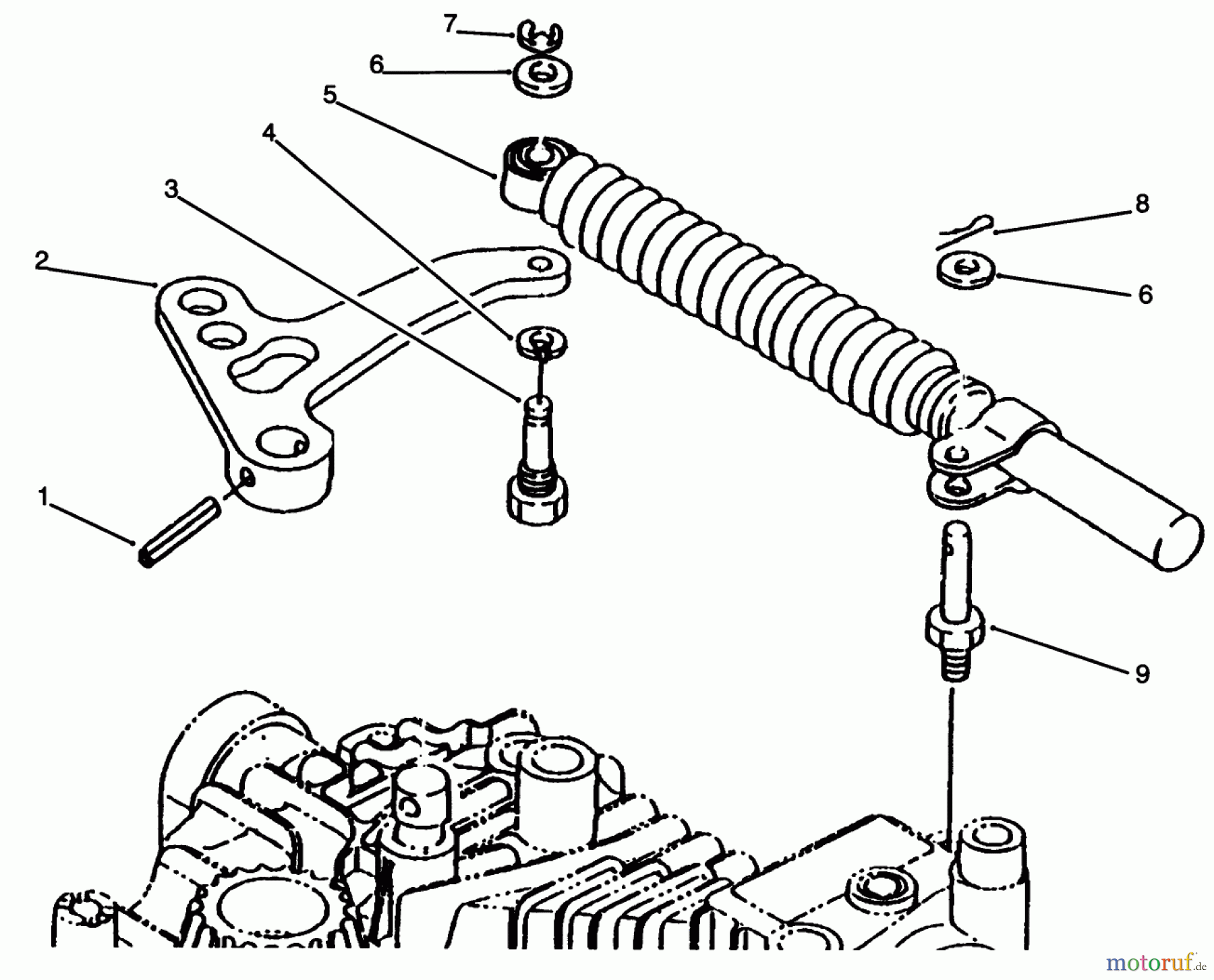 Toro Neu Mowers, Lawn & Garden Tractor Seite 1 72043 (264-H) - Toro 264-H Yard Tractor, 1996 (6900001-6999999) LEVER DAMPER