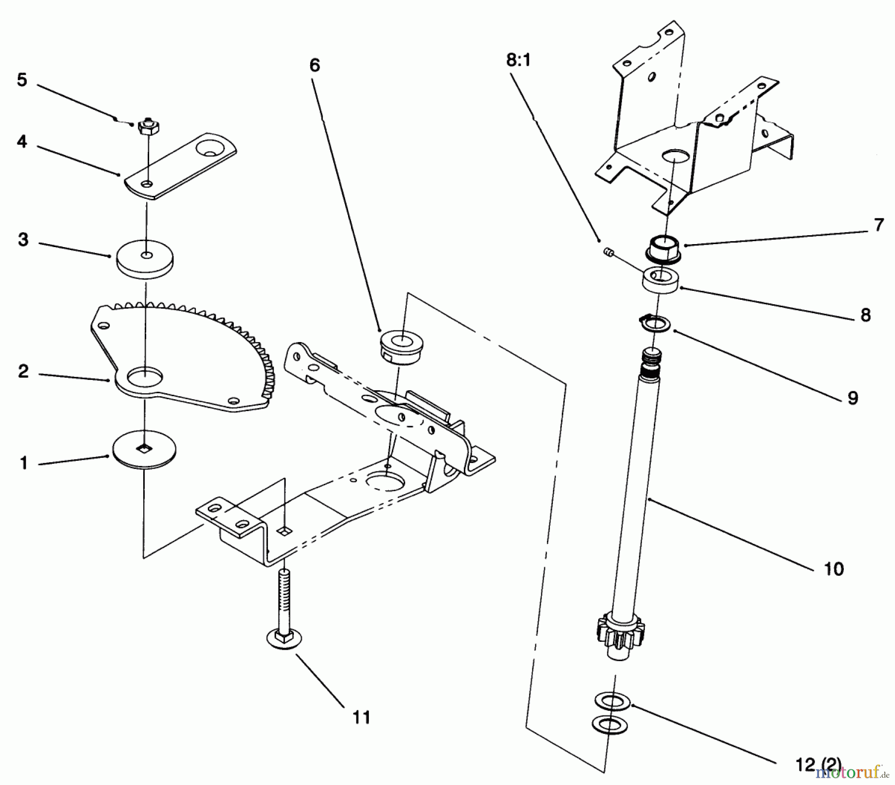 Toro Neu Mowers, Lawn & Garden Tractor Seite 1 72043 (264-H) - Toro 264-H Yard Tractor, 1996 (6900001-6999999) LOWER STEERING