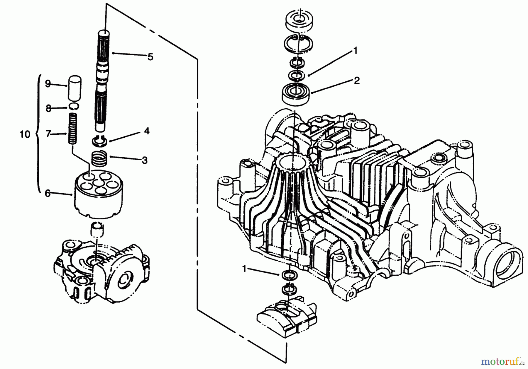 Toro Neu Mowers, Lawn & Garden Tractor Seite 1 72043 (264-H) - Toro 264-H Yard Tractor, 1996 (6900001-6999999) PUMP SHAFT