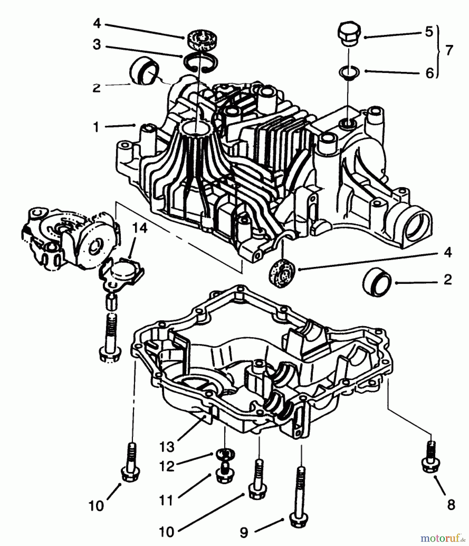 Toro Neu Mowers, Lawn & Garden Tractor Seite 1 72043 (264-H) - Toro 264-H Yard Tractor, 1996 (6900001-6999999) TRANSAXLE CASE