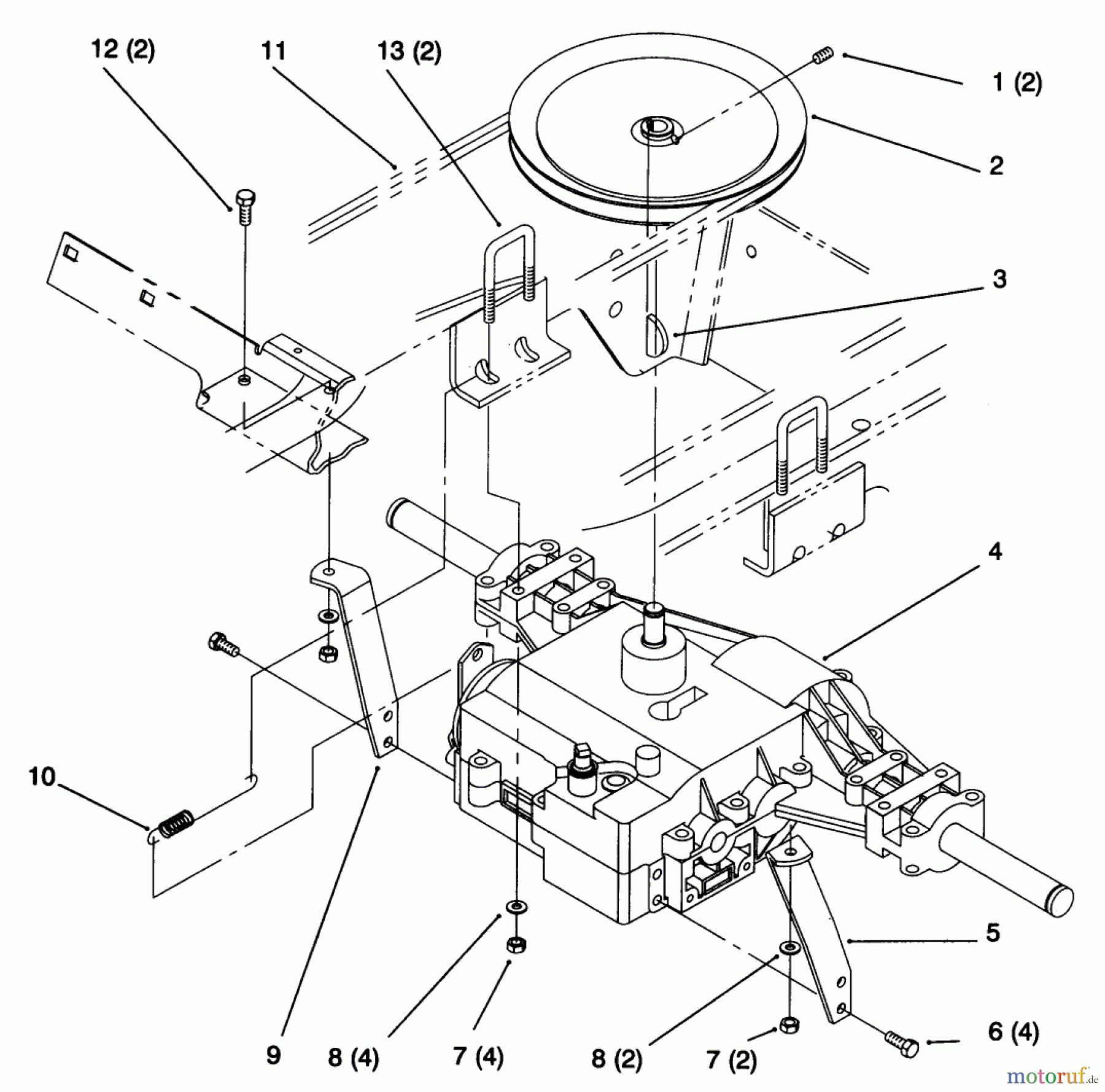 Toro Neu Mowers, Lawn & Garden Tractor Seite 1 72043 (264-H) - Toro 264-H Yard Tractor, 1996 (6900001-6999999) TRANSAXLE-GEAR