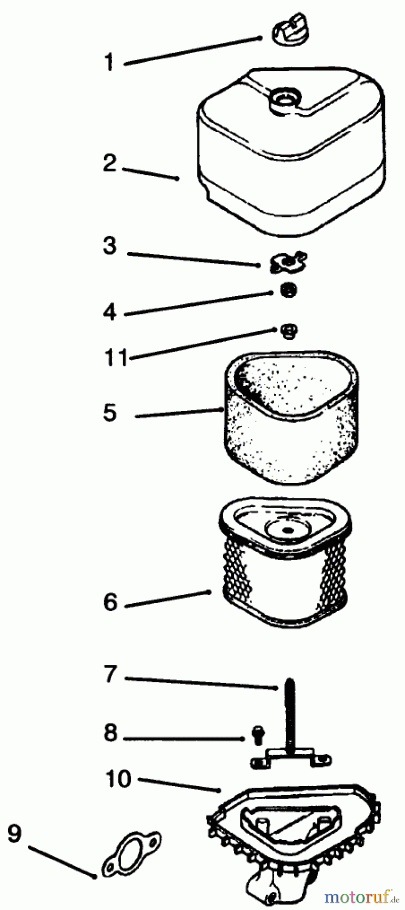 Toro Neu Mowers, Lawn & Garden Tractor Seite 1 72045 (265-6) - Toro 265-6 Yard Tractor, 1996 (6900001-6999999) AIR INTAKE/FILTRATION