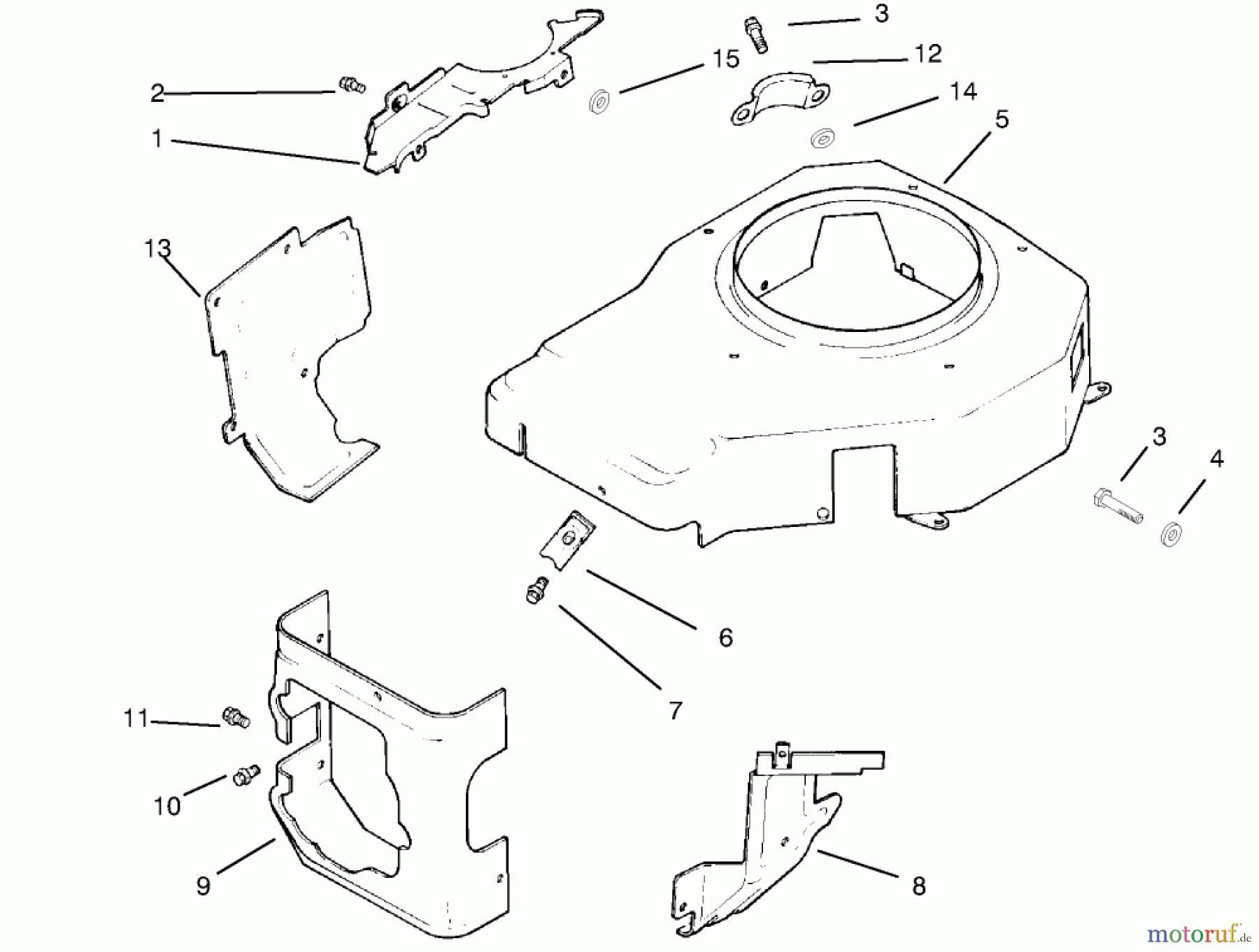 Toro Neu Mowers, Lawn & Garden Tractor Seite 1 72045 (265-6) - Toro 265-6 Yard Tractor, 1997 (7900001-7999999) BLOWER HOUSING & BAFFLES-KOHLER