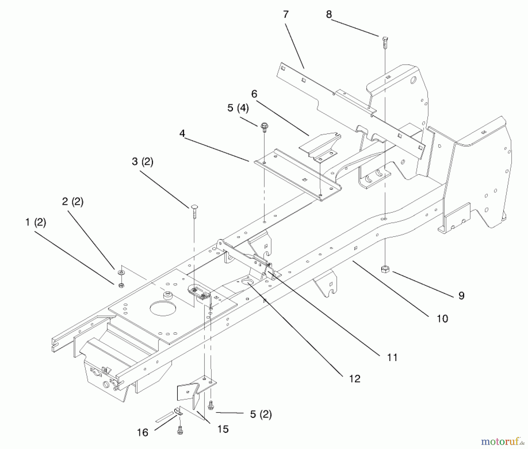 Toro Neu Mowers, Lawn & Garden Tractor Seite 1 72045 (265-6) - Toro 265-6 Yard Tractor, 1997 (7900001-7999999) FRAME
