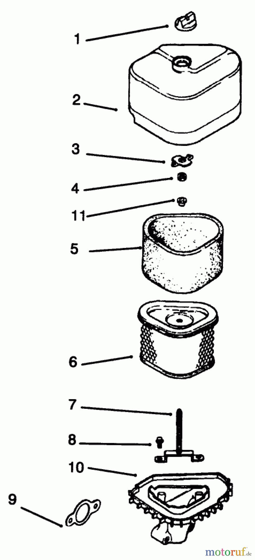 Toro Neu Mowers, Lawn & Garden Tractor Seite 1 72064 (265-H) - Toro 265-H Lawn and Garden Tractor, 1996 (6900001-6999999) AIR INTAKE/FILTRATION