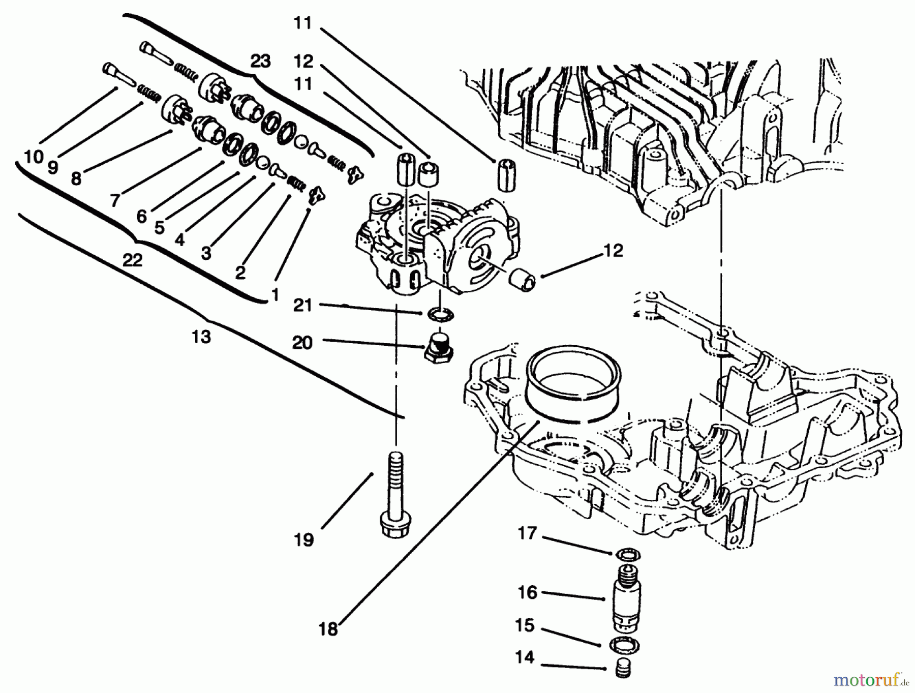 Toro Neu Mowers, Lawn & Garden Tractor Seite 1 72046 (265-H) - Toro 265-H Lawn and Garden Tractor, 1996 (6900001-6999999) CENTER CASE