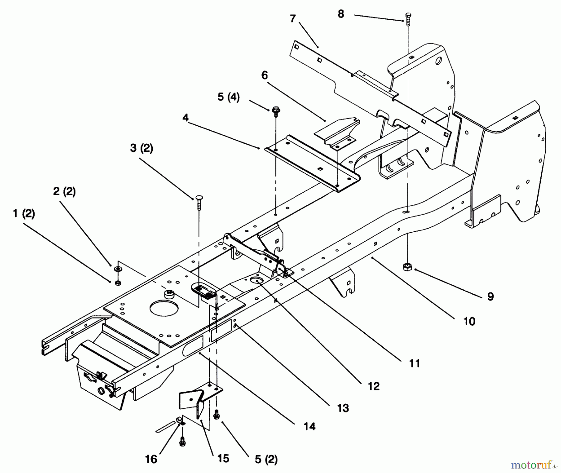 Toro Neu Mowers, Lawn & Garden Tractor Seite 1 72046 (265-H) - Toro 265-H Lawn and Garden Tractor, 1996 (6900001-6999999) FRAME