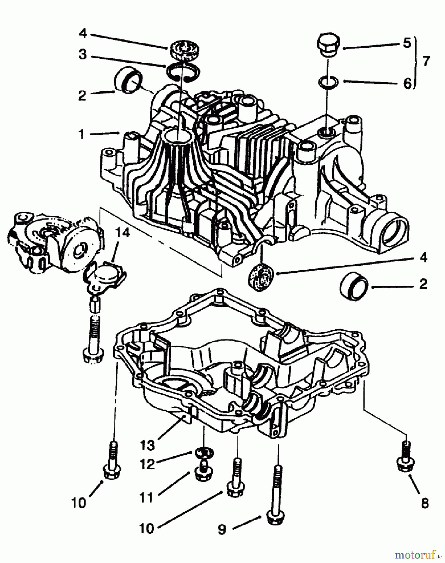 Toro Neu Mowers, Lawn & Garden Tractor Seite 1 72064 (265-H) - Toro 265-H Lawn and Garden Tractor, 1996 (6900001-6999999) TRANSAXLE CASE
