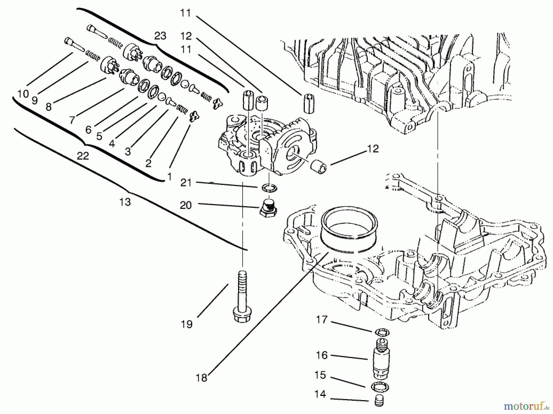 Toro Neu Mowers, Lawn & Garden Tractor Seite 1 72046 (265-H) - Toro 265-H Lawn and Garden Tractor, 1997 (7900001-7999999) CENTER CASE