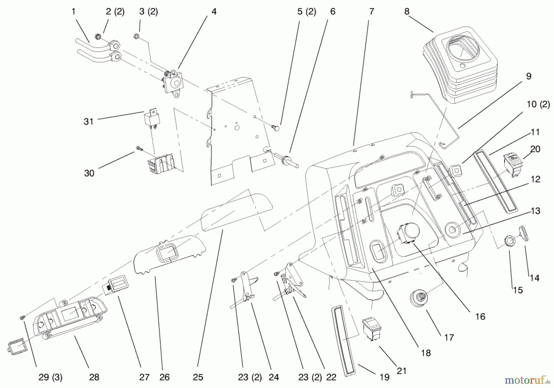 Toro Neu Mowers, Lawn & Garden Tractor Seite 1 72046 (265-H) - Toro 265-H Lawn and Garden Tractor, 1997 (7900001-7999999) DASH
