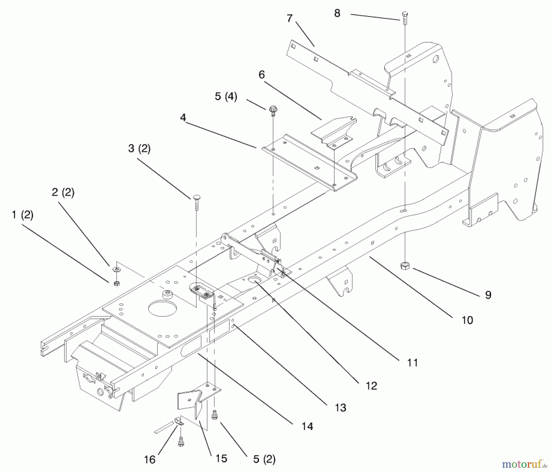 Toro Neu Mowers, Lawn & Garden Tractor Seite 1 72046 (265-H) - Toro 265-H Lawn and Garden Tractor, 1997 (7900001-7999999) FRAME
