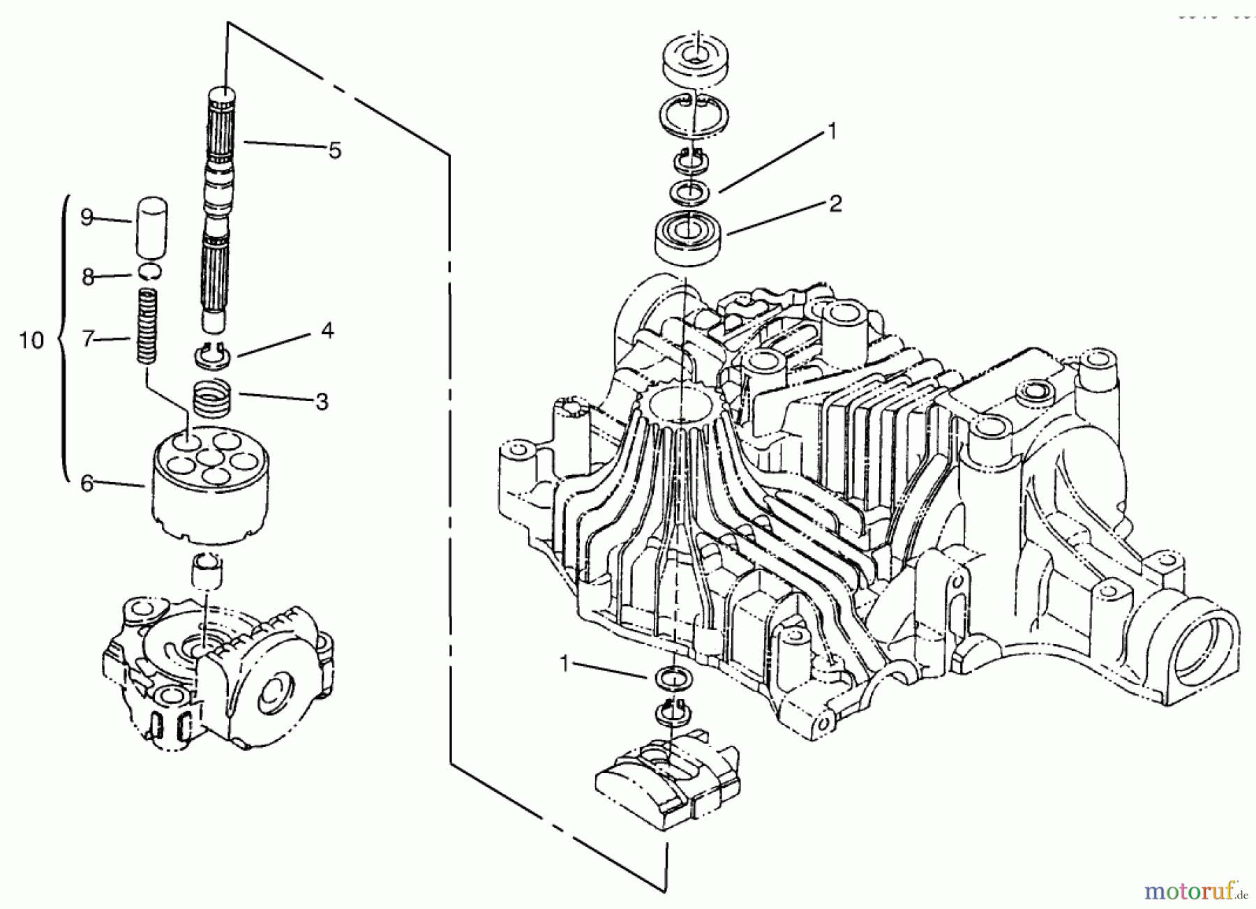 Toro Neu Mowers, Lawn & Garden Tractor Seite 1 72046 (265-H) - Toro 265-H Lawn and Garden Tractor, 1997 (7900001-7999999) PUMP SHAFT