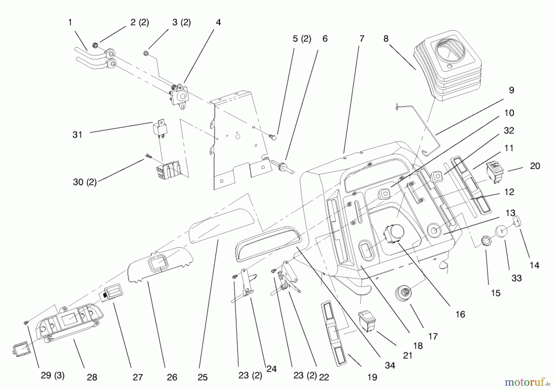 Toro Neu Mowers, Lawn & Garden Tractor Seite 1 72046 (265-H) - Toro 265-H Lawn and Garden Tractor, 1998 (8900001-8900399) DASH