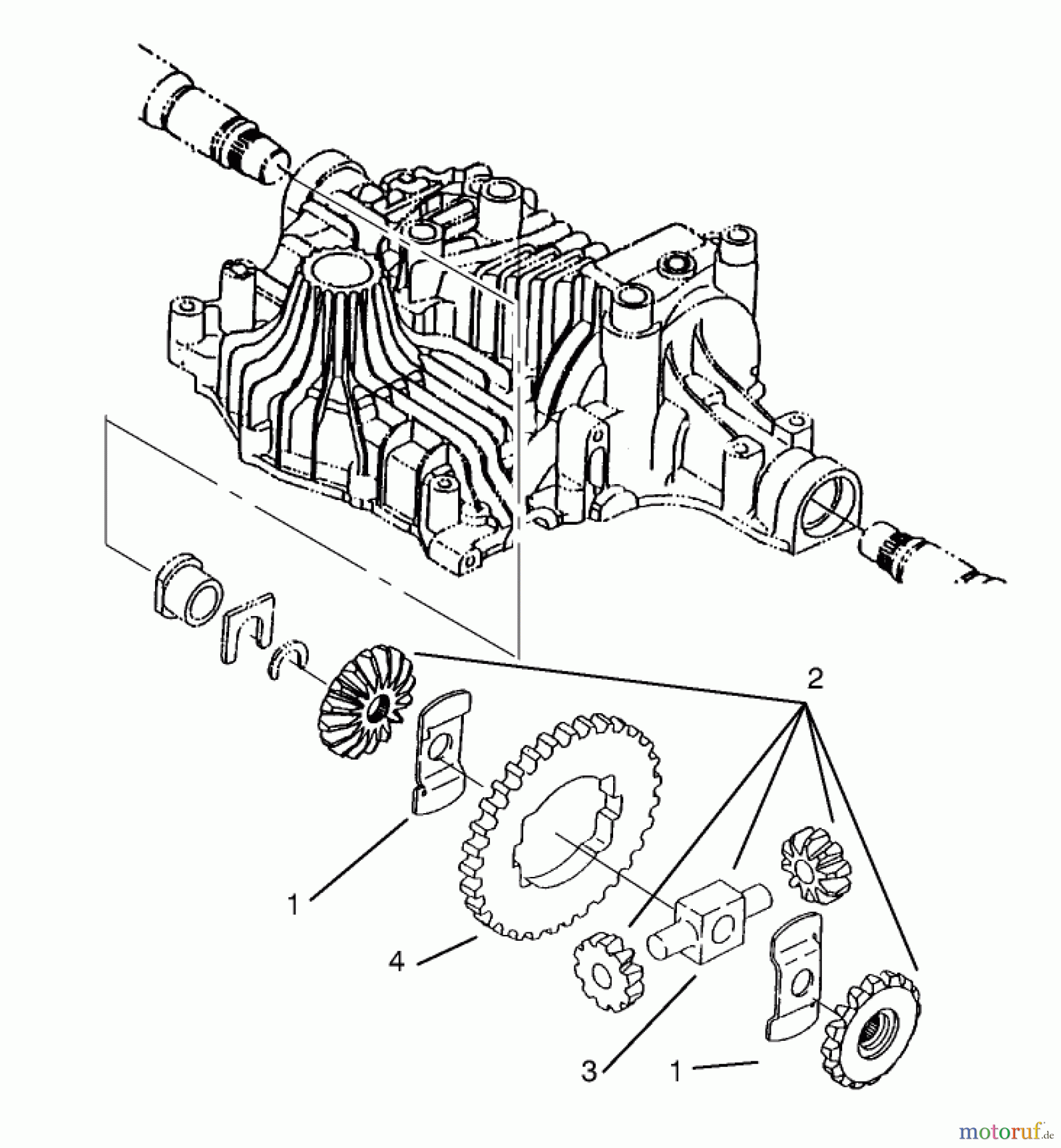 Toro Neu Mowers, Lawn & Garden Tractor Seite 1 72046 (265-H) - Toro 265-H Lawn and Garden Tractor, 1998 (8900001-8900399) DIFFERENTIAL GEAR