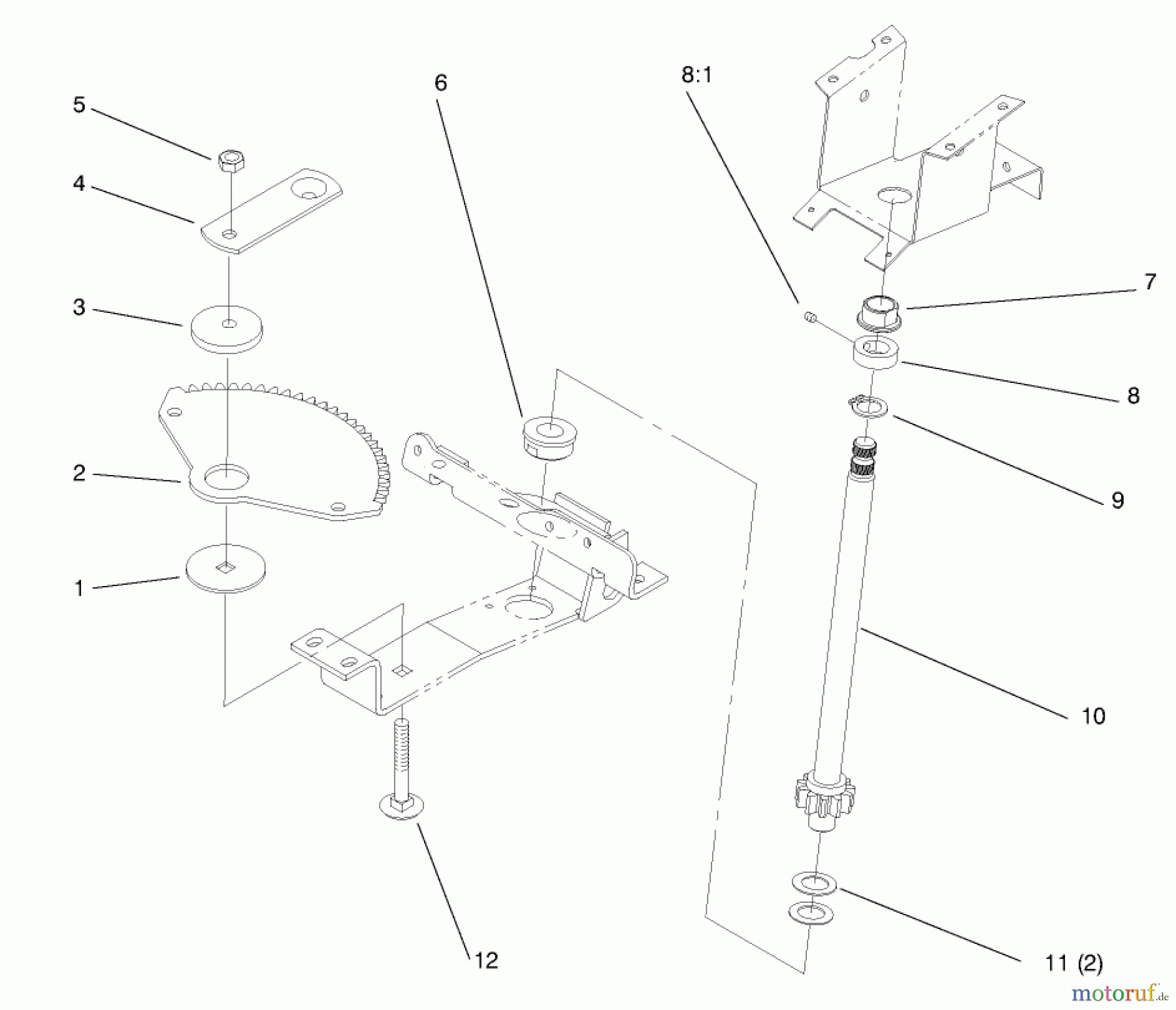 Toro Neu Mowers, Lawn & Garden Tractor Seite 1 72046 (265-H) - Toro 265-H Lawn and Garden Tractor, 1998 (8900001-8900399) LOWER STEERING