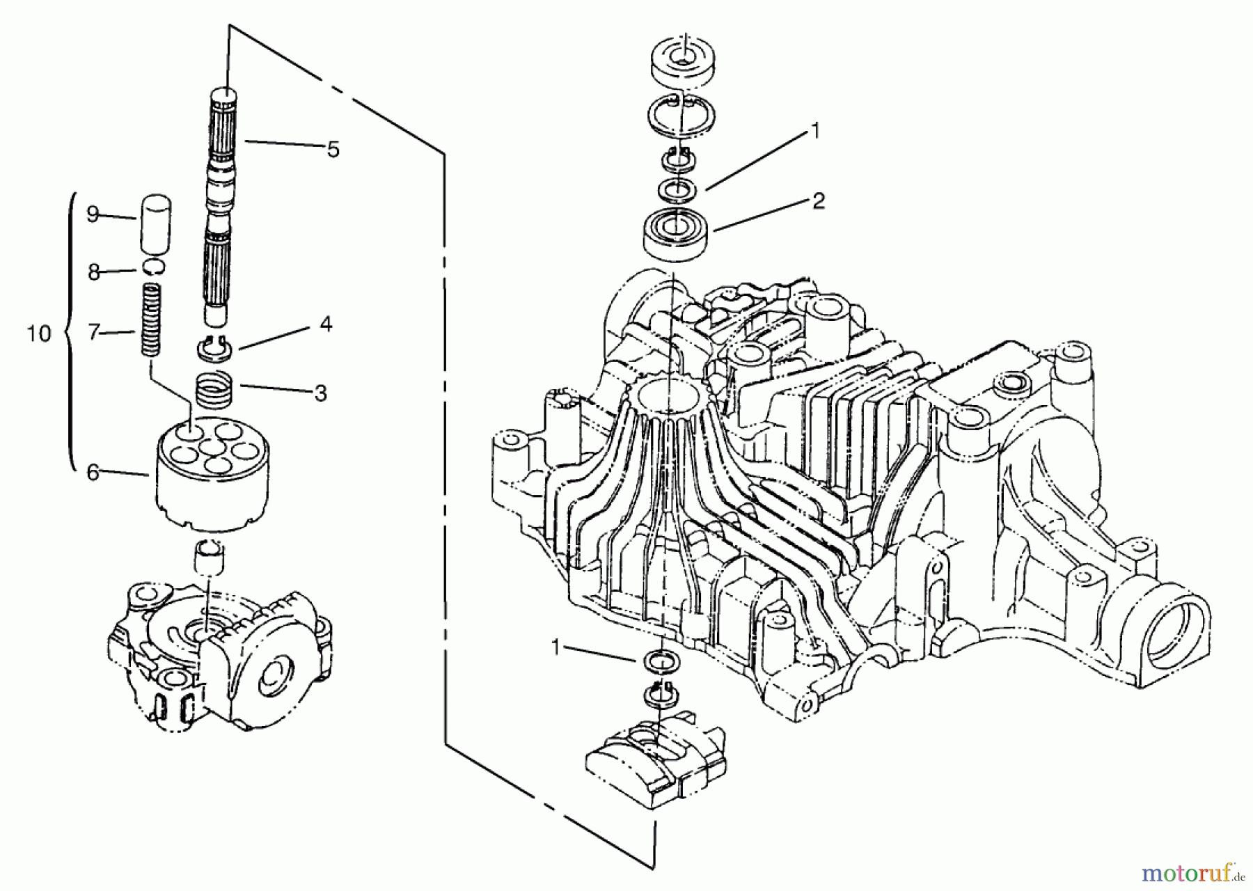 Toro Neu Mowers, Lawn & Garden Tractor Seite 1 72046 (265-H) - Toro 265-H Lawn and Garden Tractor, 1998 (8900001-8900399) PUMP SHAFT