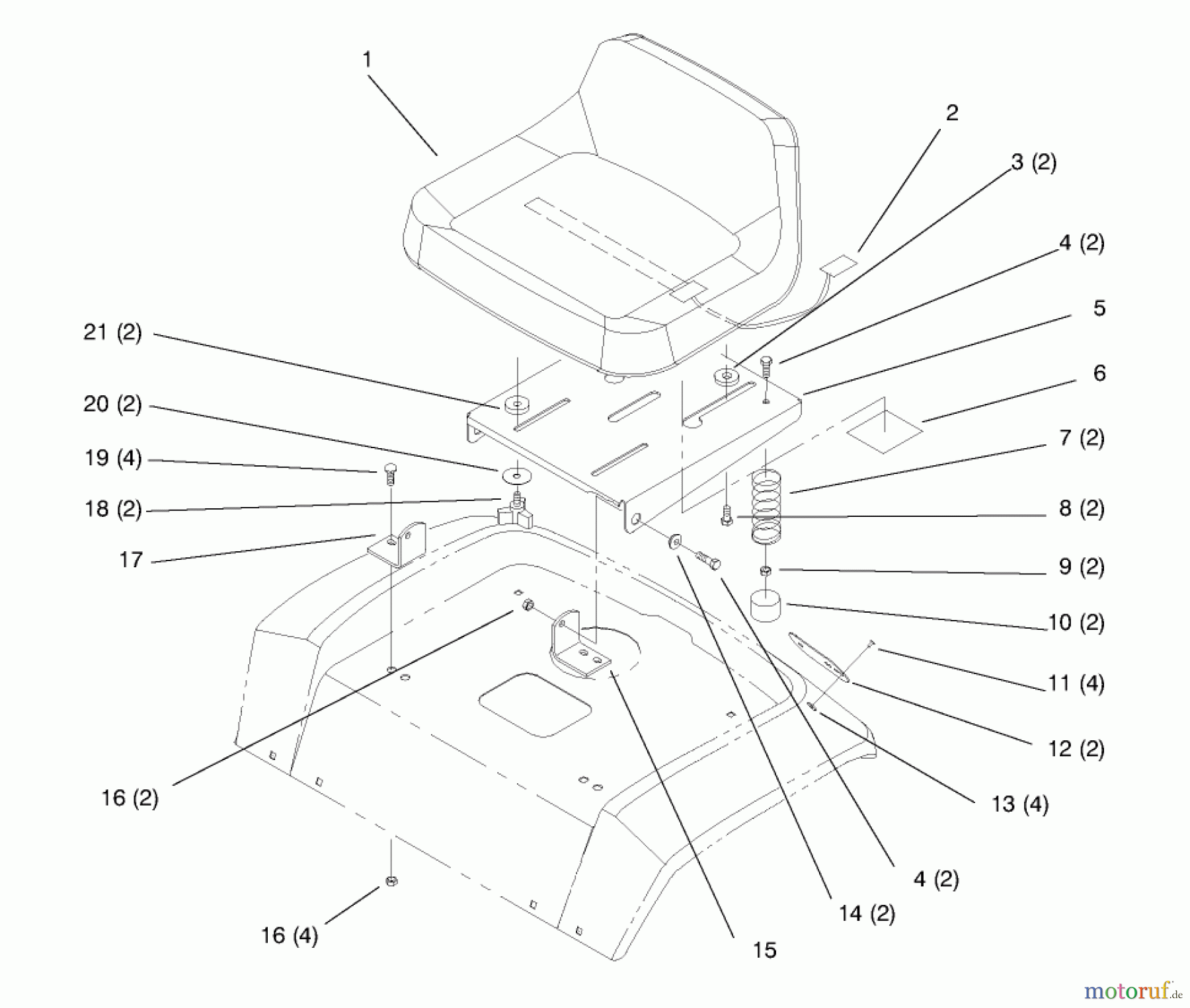 Toro Neu Mowers, Lawn & Garden Tractor Seite 1 72046 (265-H) - Toro 265-H Lawn and Garden Tractor, 1998 (8900001-8900399) SEAT