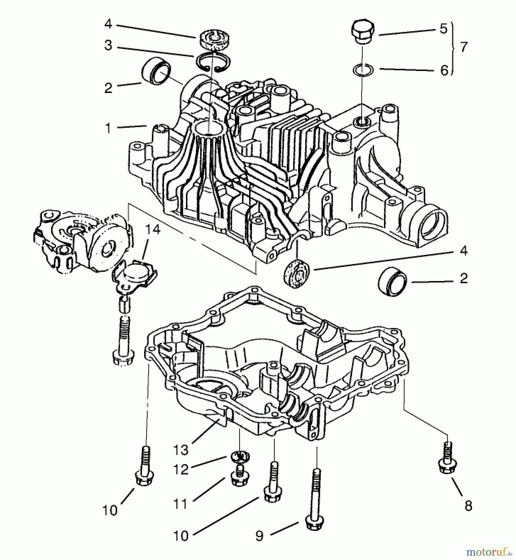 Toro Neu Mowers, Lawn & Garden Tractor Seite 1 72046 (265-H) - Toro 265-H Lawn and Garden Tractor, 1998 (8900001-8900399) TRANSAXLE CASE