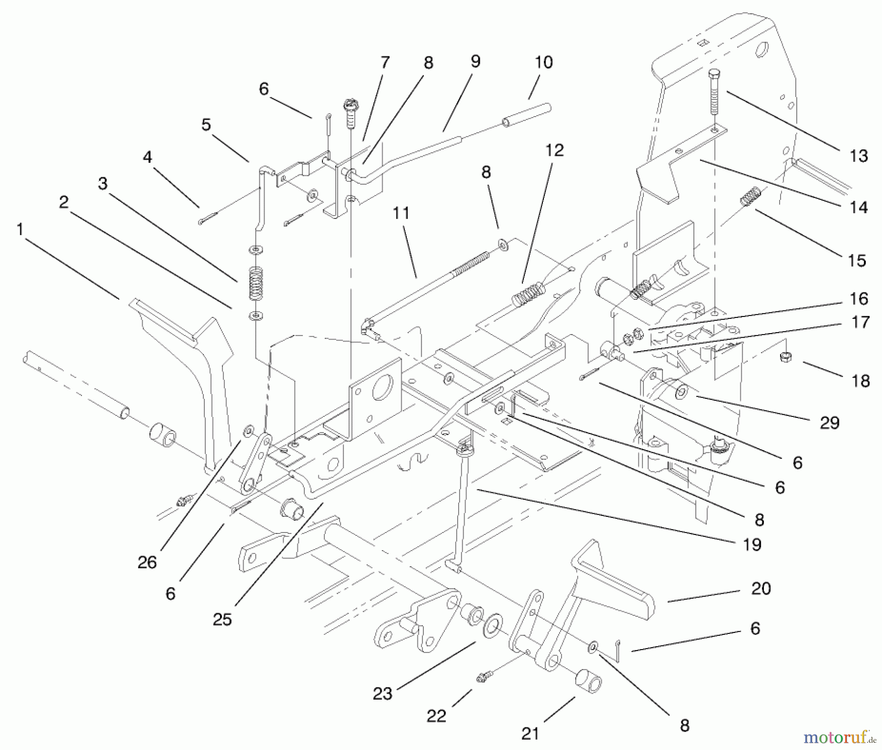 Toro Neu Mowers, Lawn & Garden Tractor Seite 1 72047 (265-6) - Toro 265-6 Lawn and Garden Tractor, 1999 (9900001-9999999) CLUTCH & BRAKE ASSEMBLY