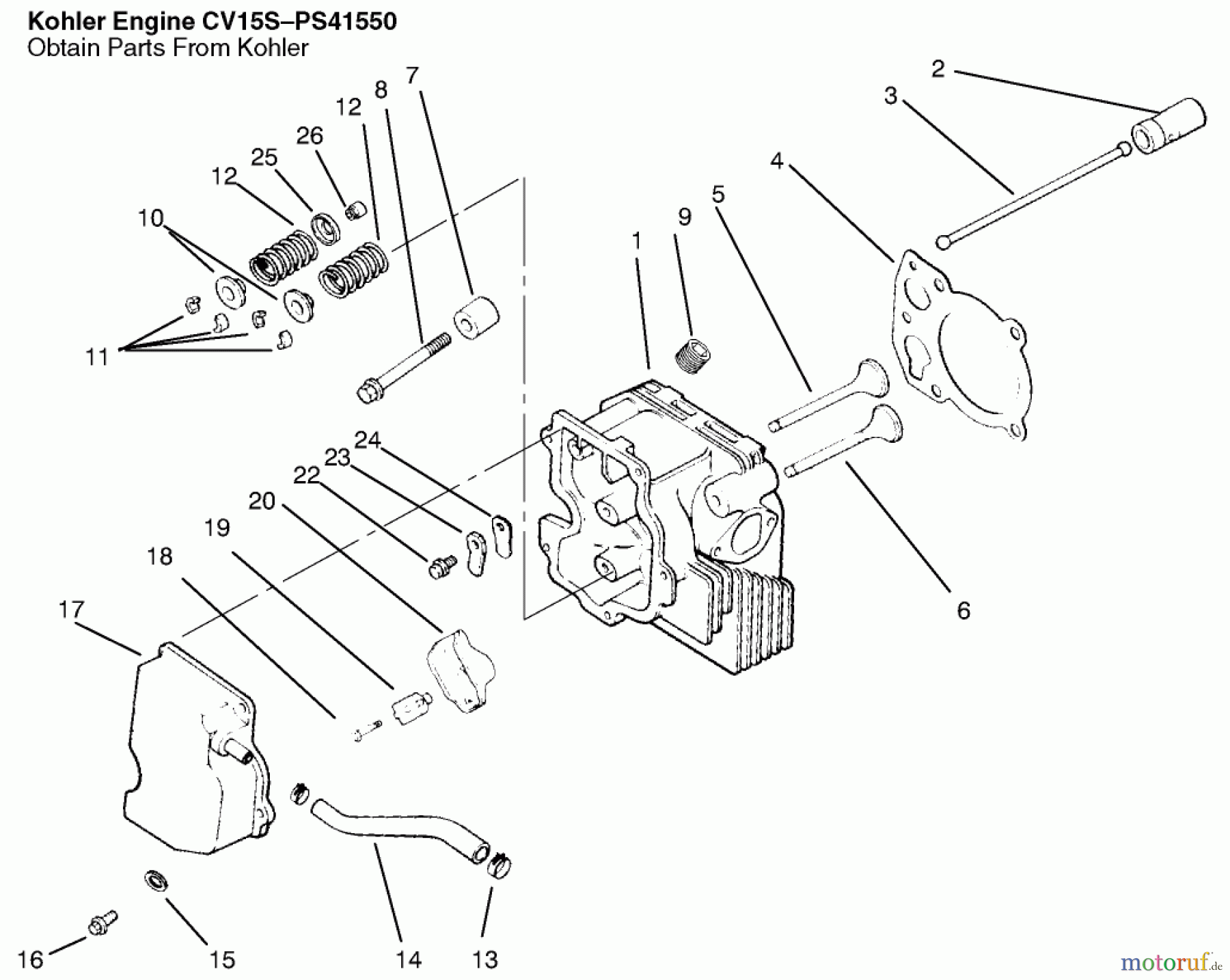 Toro Neu Mowers, Lawn & Garden Tractor Seite 1 72047 (265-6) - Toro 265-6 Lawn and Garden Tractor, 1999 (9900001-9999999) CYLINDER HEAD/VALVE/BREATHER