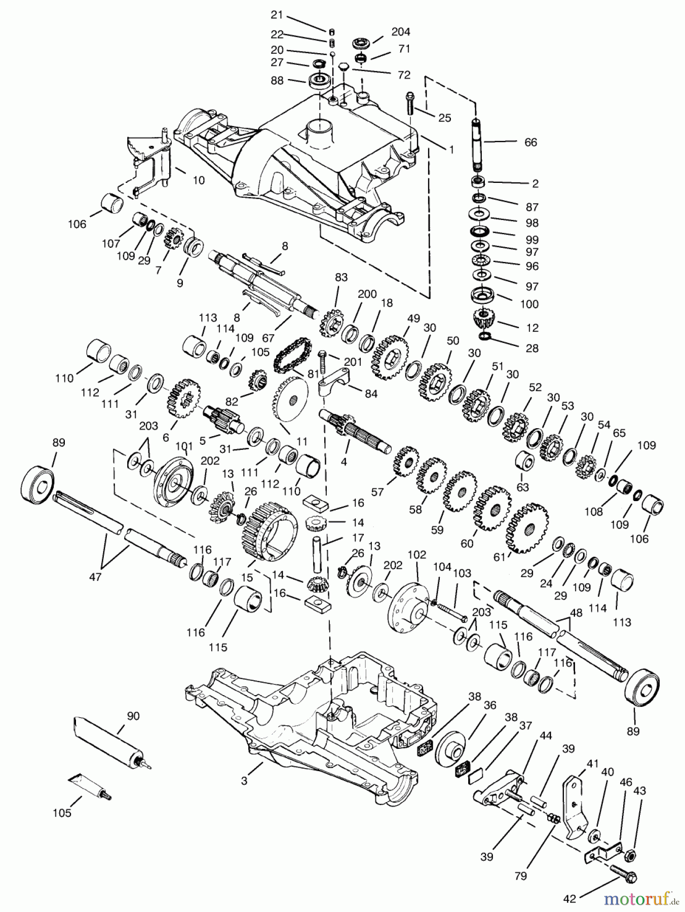 Toro Neu Mowers, Lawn & Garden Tractor Seite 1 72047 (265-6) - Toro 265-6 Lawn and Garden Tractor, 1999 (9900001-9999999) PEERLESS TRANSAXLE 820-024