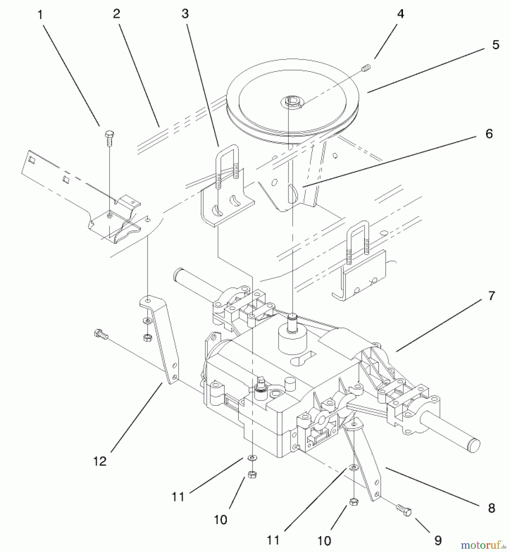 Toro Neu Mowers, Lawn & Garden Tractor Seite 1 72047 (265-6) - Toro 265-6 Lawn and Garden Tractor, 1999 (9900001-9999999) TRANSAXLE ASSEMBLY