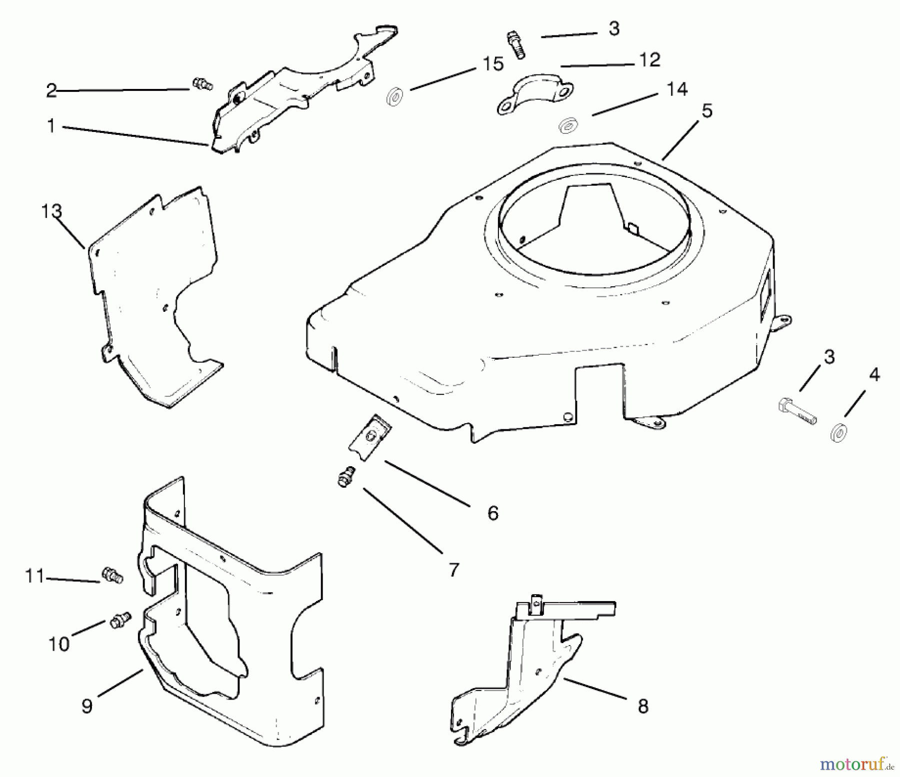 Toro Neu Mowers, Lawn & Garden Tractor Seite 1 72049 (265-6) - Toro 265-6 Lawn and Garden Tractor, 2000 (200000001-200999999) BLOWER HOUSING & BAFFLES