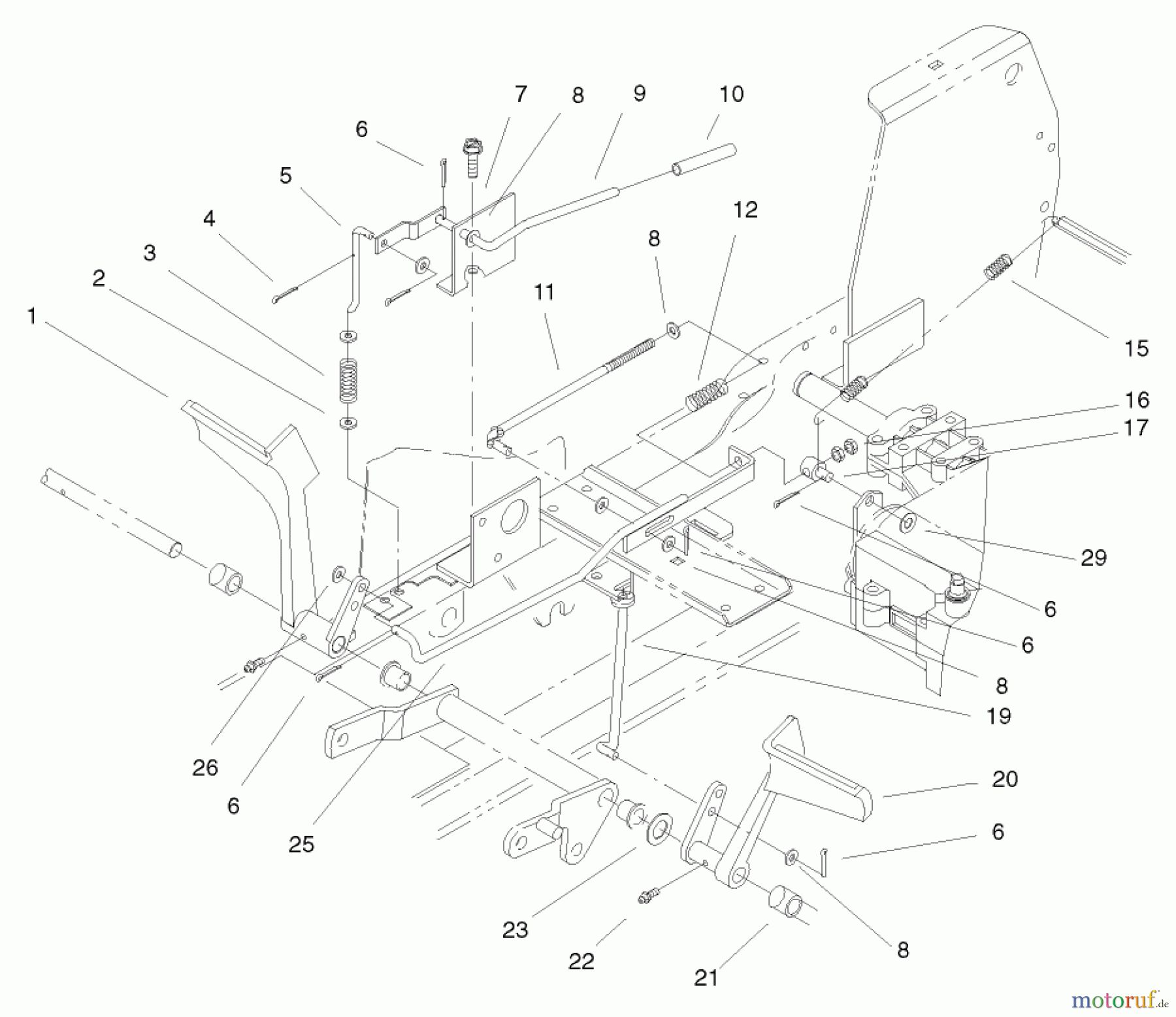 Toro Neu Mowers, Lawn & Garden Tractor Seite 1 72049 (265-6) - Toro 265-6 Lawn and Garden Tractor, 2000 (200000001-200999999) CLUTCH/BRAKE ASSEMBLY