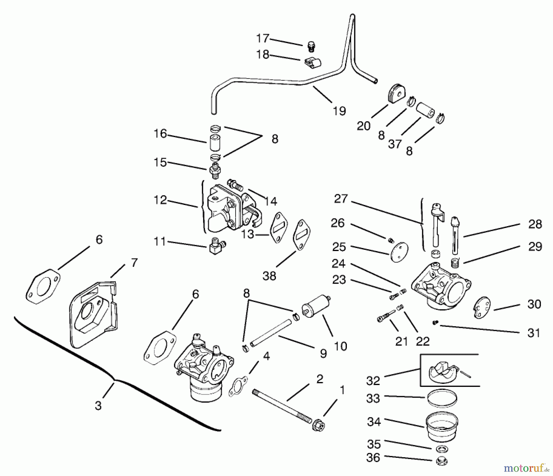 Toro Neu Mowers, Lawn & Garden Tractor Seite 1 72049 (265-6) - Toro 265-6 Lawn and Garden Tractor, 2000 (200000001-200999999) FUEL SYSTEM