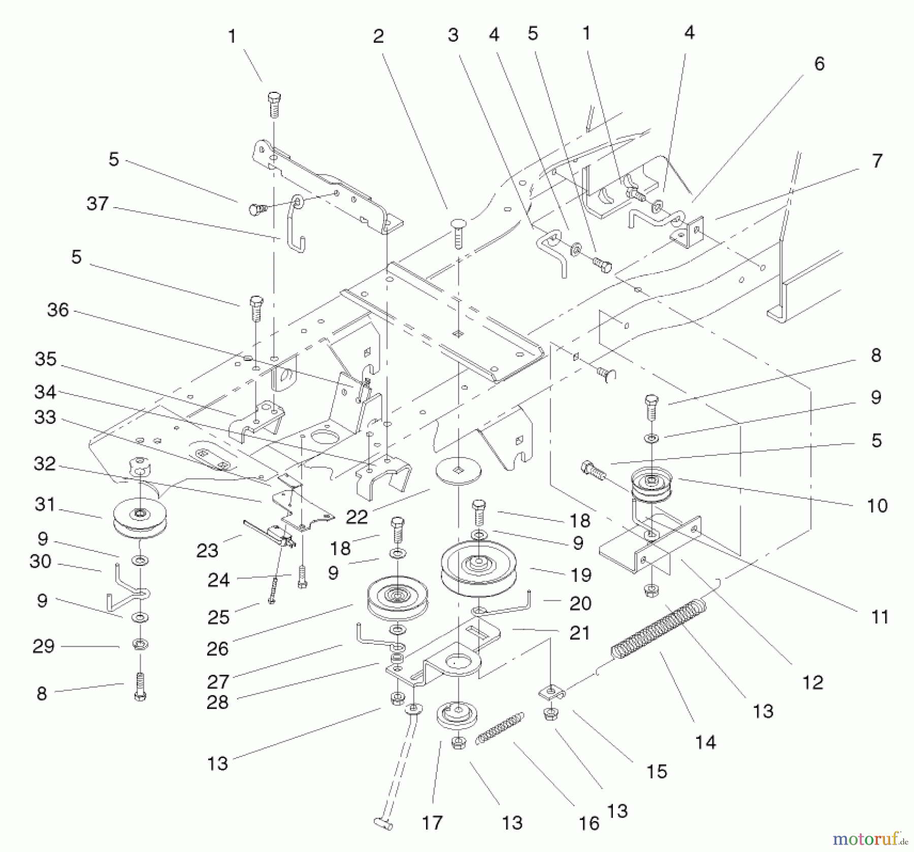 Toro Neu Mowers, Lawn & Garden Tractor Seite 1 72049 (265-6) - Toro 265-6 Lawn and Garden Tractor, 2000 (200000001-200999999) GEAR DRIVE ASSEMBLY
