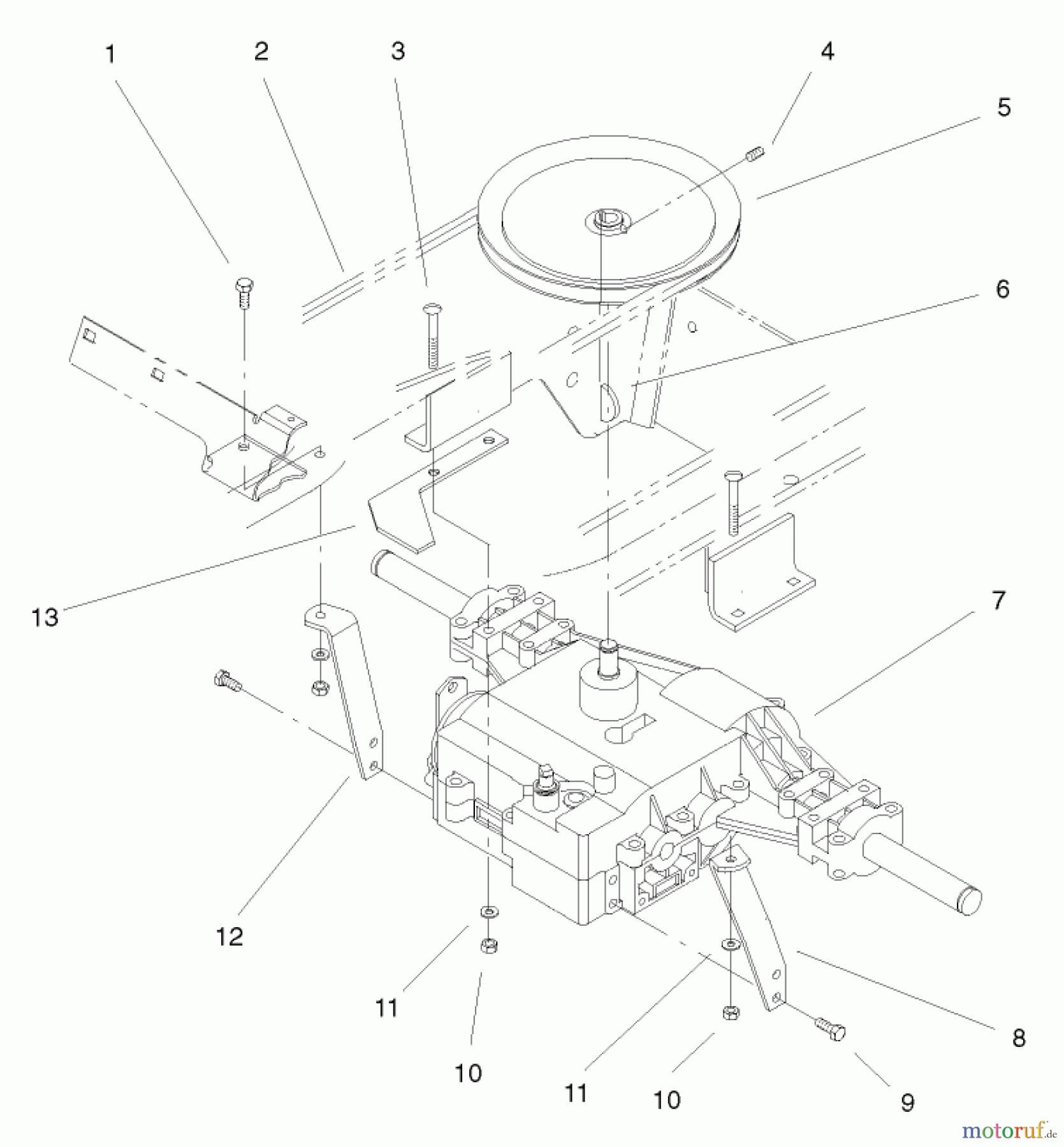  Toro Neu Mowers, Lawn & Garden Tractor Seite 1 72049 (265-6) - Toro 265-6 Lawn and Garden Tractor, 2000 (200000001-200999999) GEAR TRANSAXLE ASSEMBLY