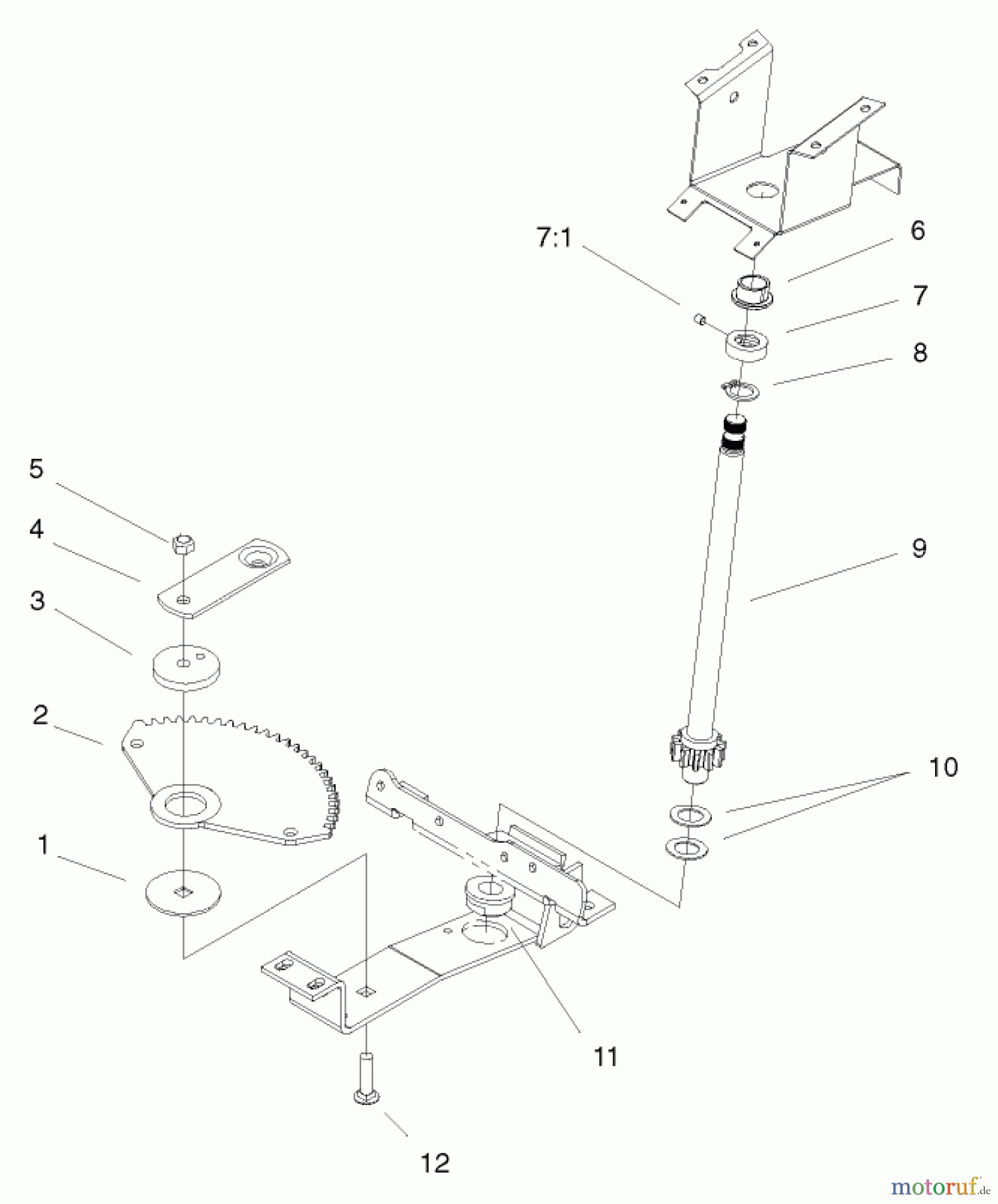 Toro Neu Mowers, Lawn & Garden Tractor Seite 1 72049 (265-6) - Toro 265-6 Lawn and Garden Tractor, 2000 (200000001-200999999) LOWER STEERING ASSEMBLY