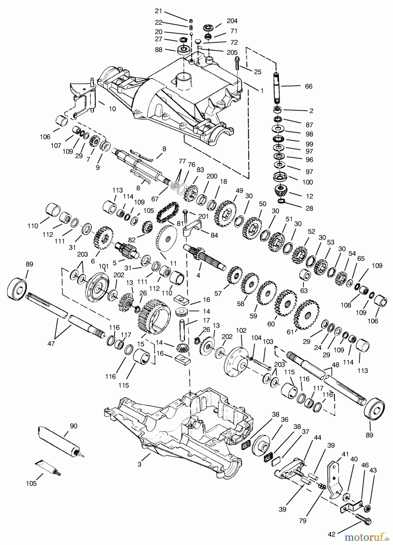 Toro Neu Mowers, Lawn & Garden Tractor Seite 1 72049 (265-6) - Toro 265-6 Lawn and Garden Tractor, 2000 (200000001-200999999) PEERLESS TRANSAXLE 820-024